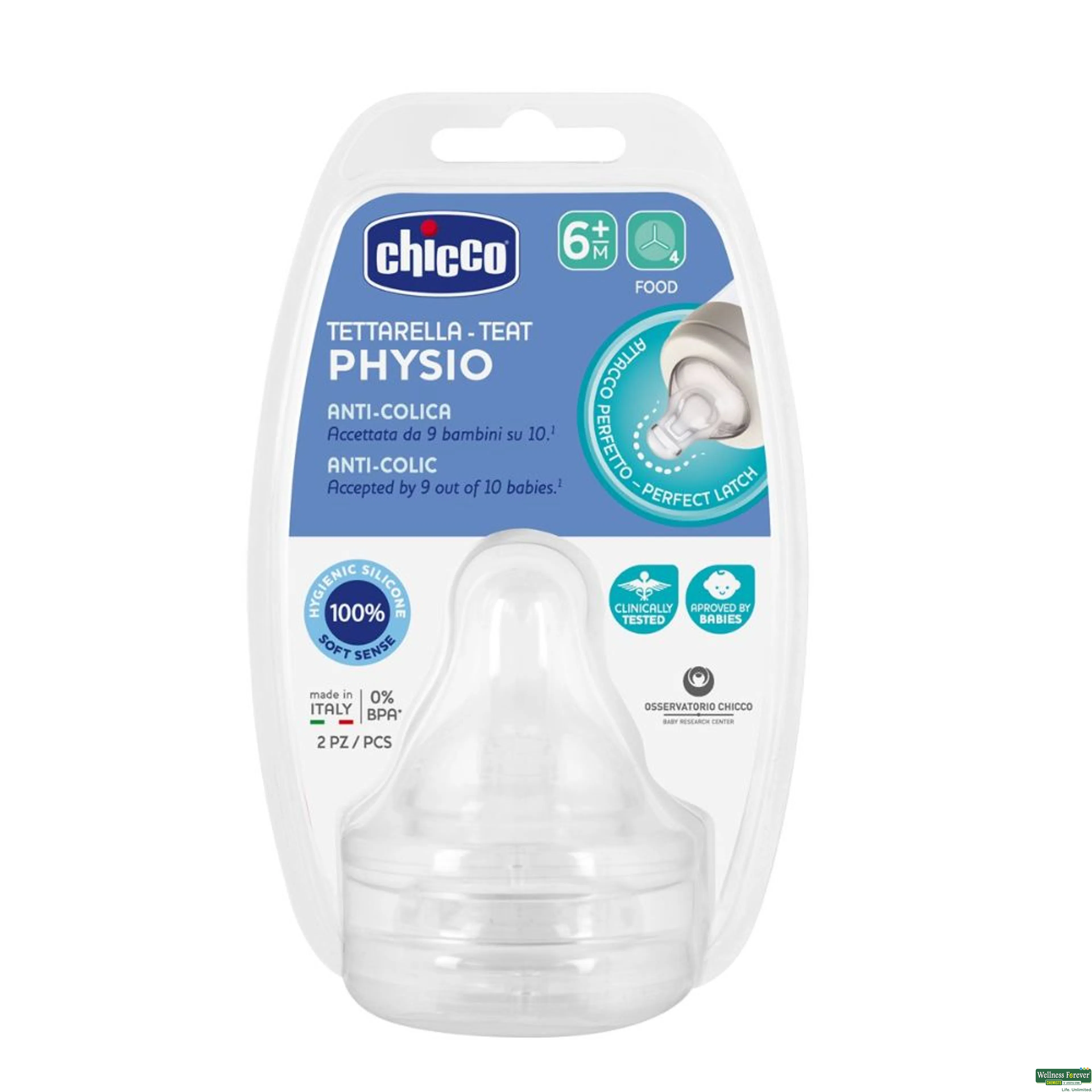 CHICCO NIPPLE 6M+2PC-image