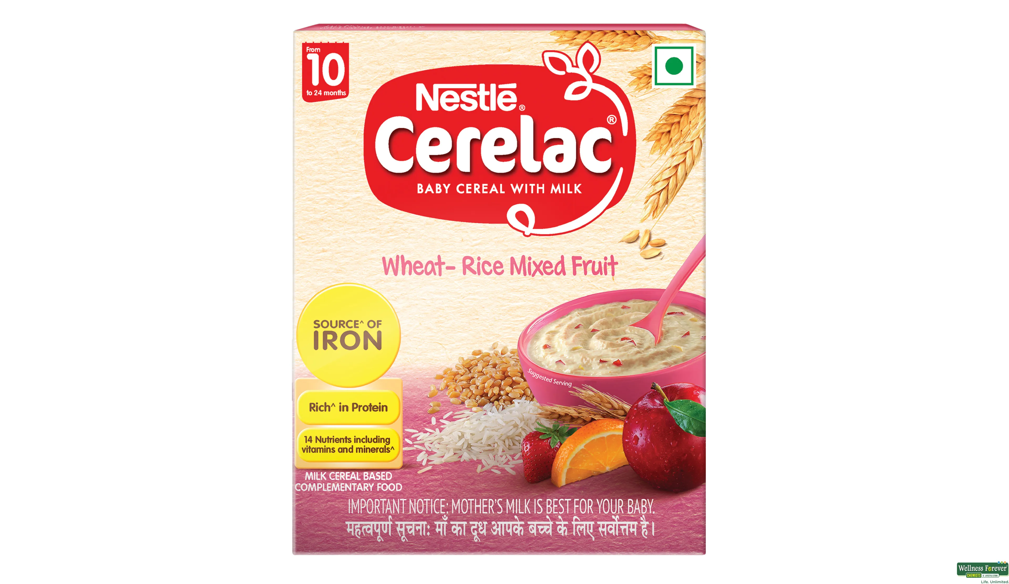 CERELAC STG3 WHEAT RICE MIXED FRUIT 300GM- 1, 300GM, null