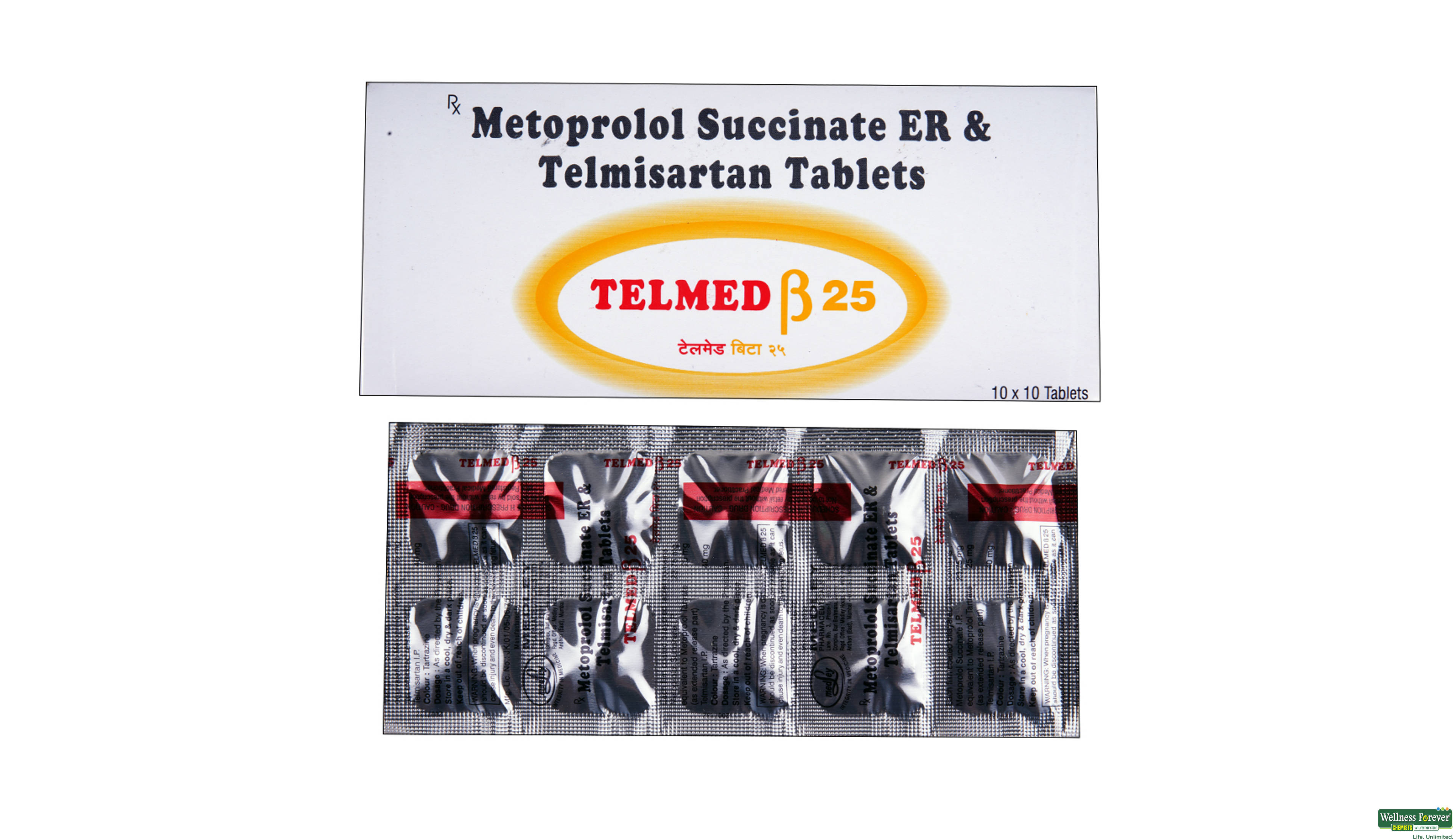 TELMED-BETA 25MG 10TAB- 1, 10TAB, 