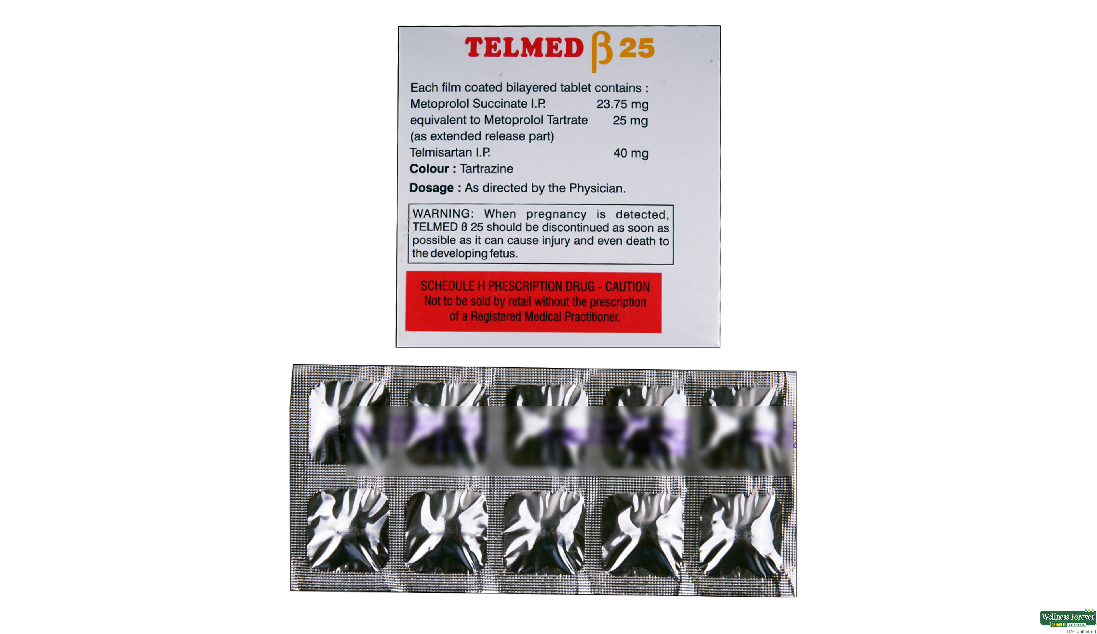 TELMED-BETA 25MG 10TAB- 2, 10TAB, 