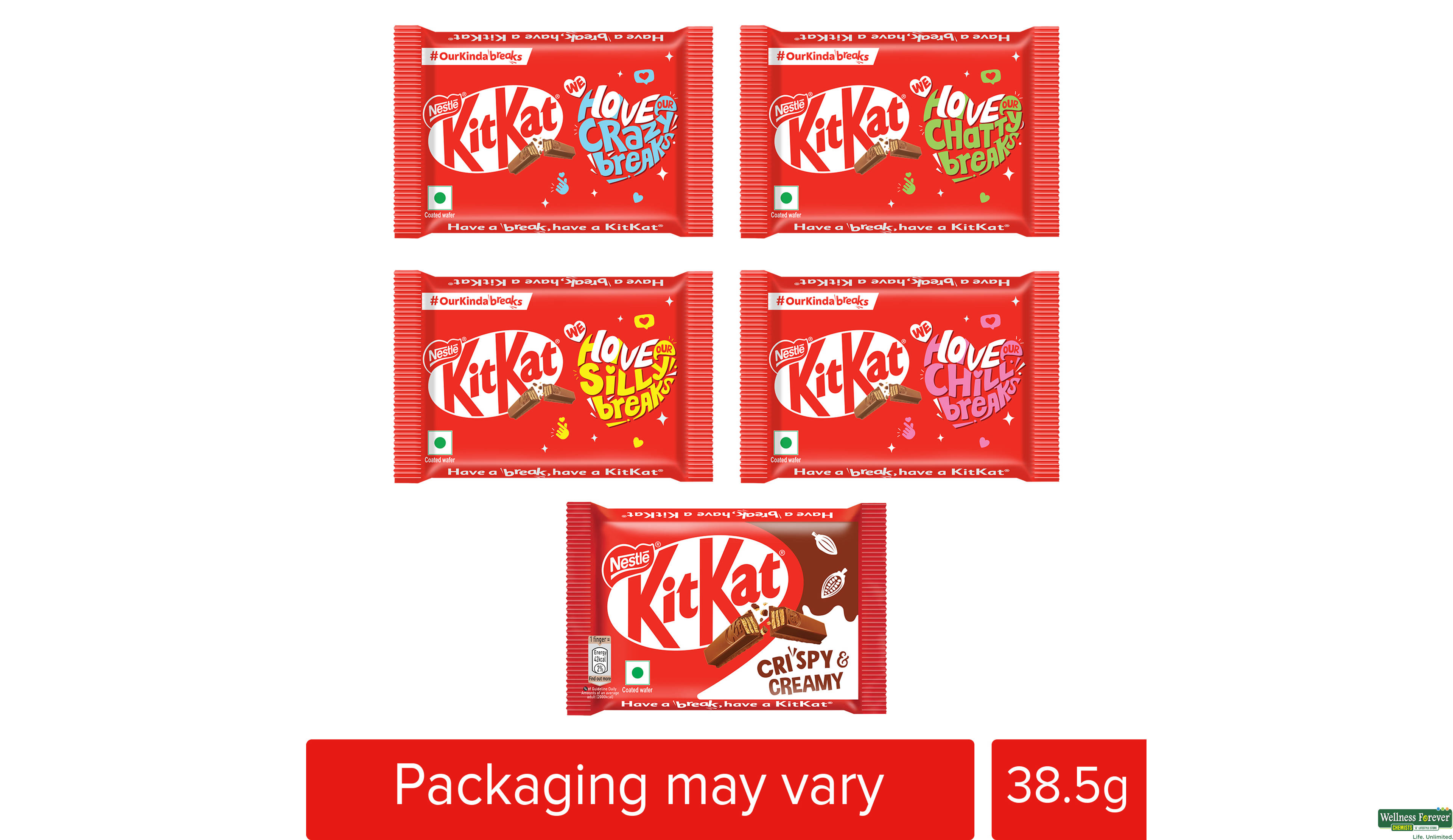 NEST CHOC KITKAT 4F 37.3GM- 3, 37.3GM, 