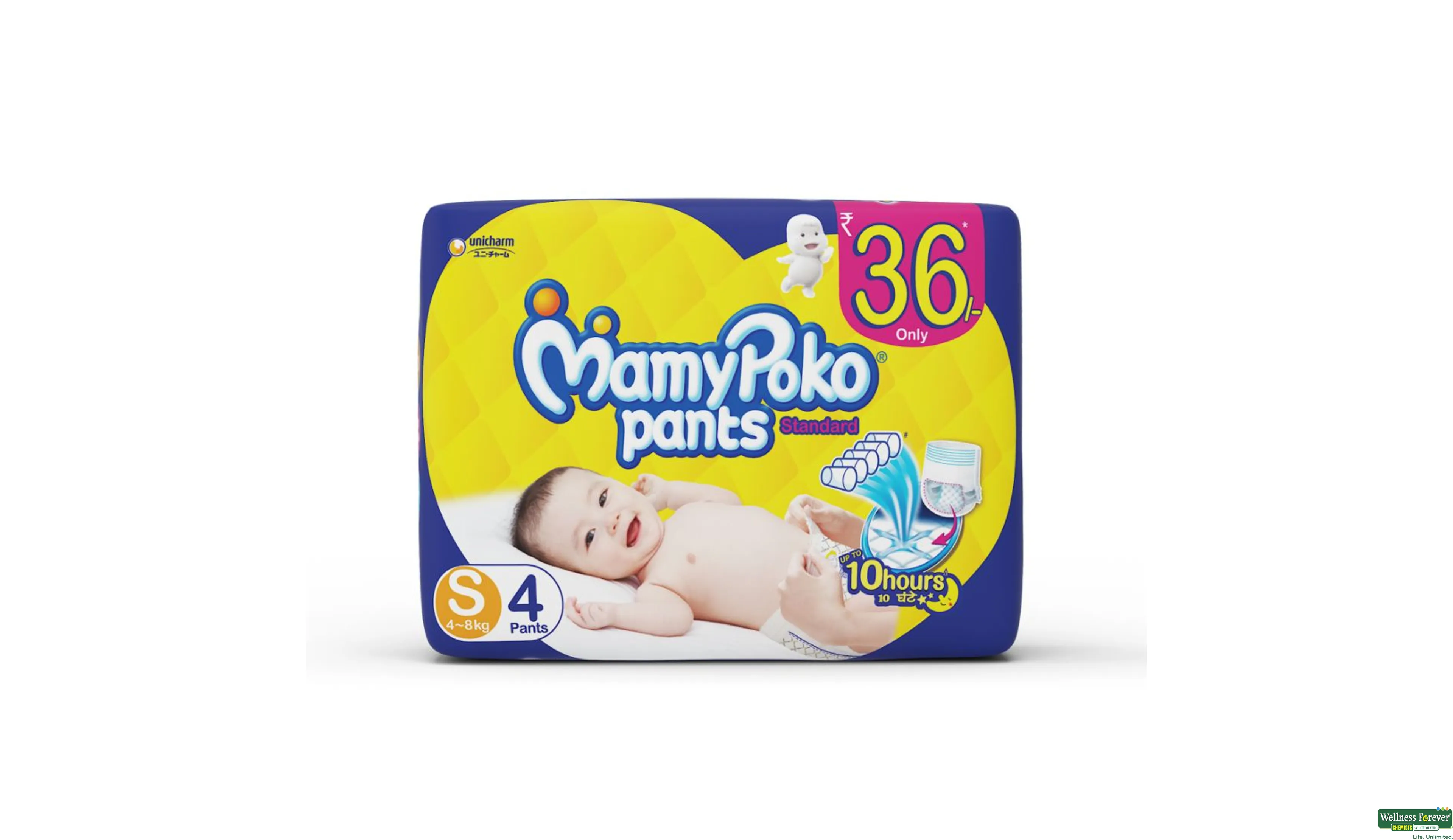 MAMY POKO DIAP PANTS STANDARD S 4PC- 1, 4PC, null