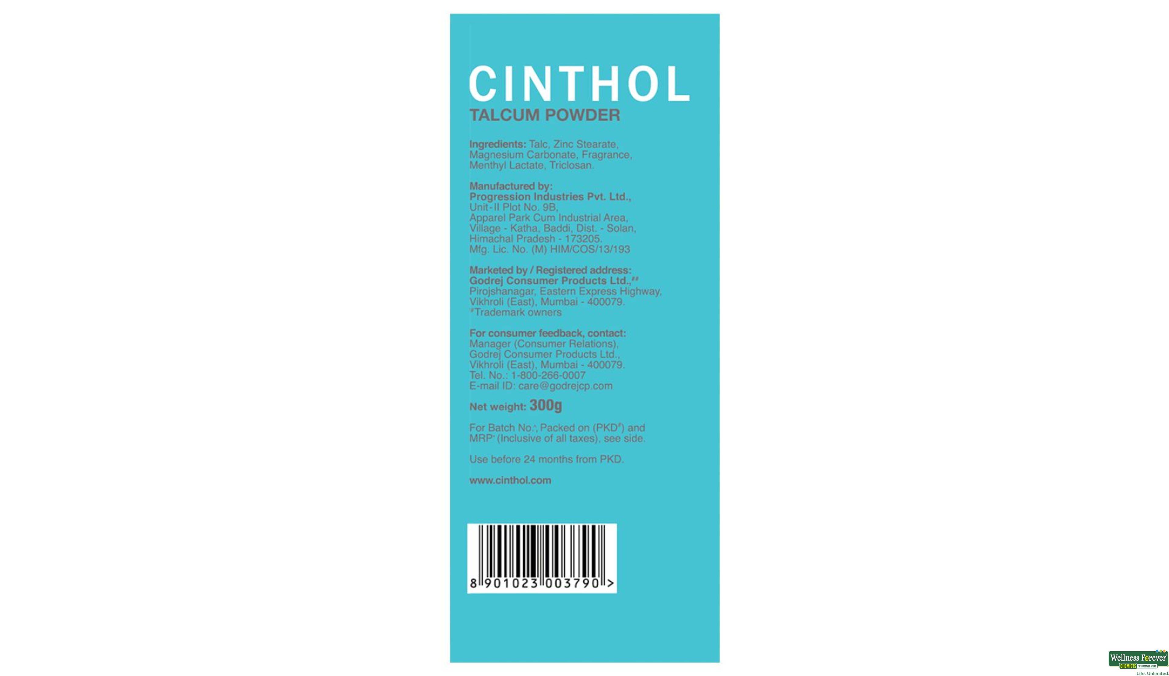 CINTHOL TALC COOL 300GM- 4, 300GM, 