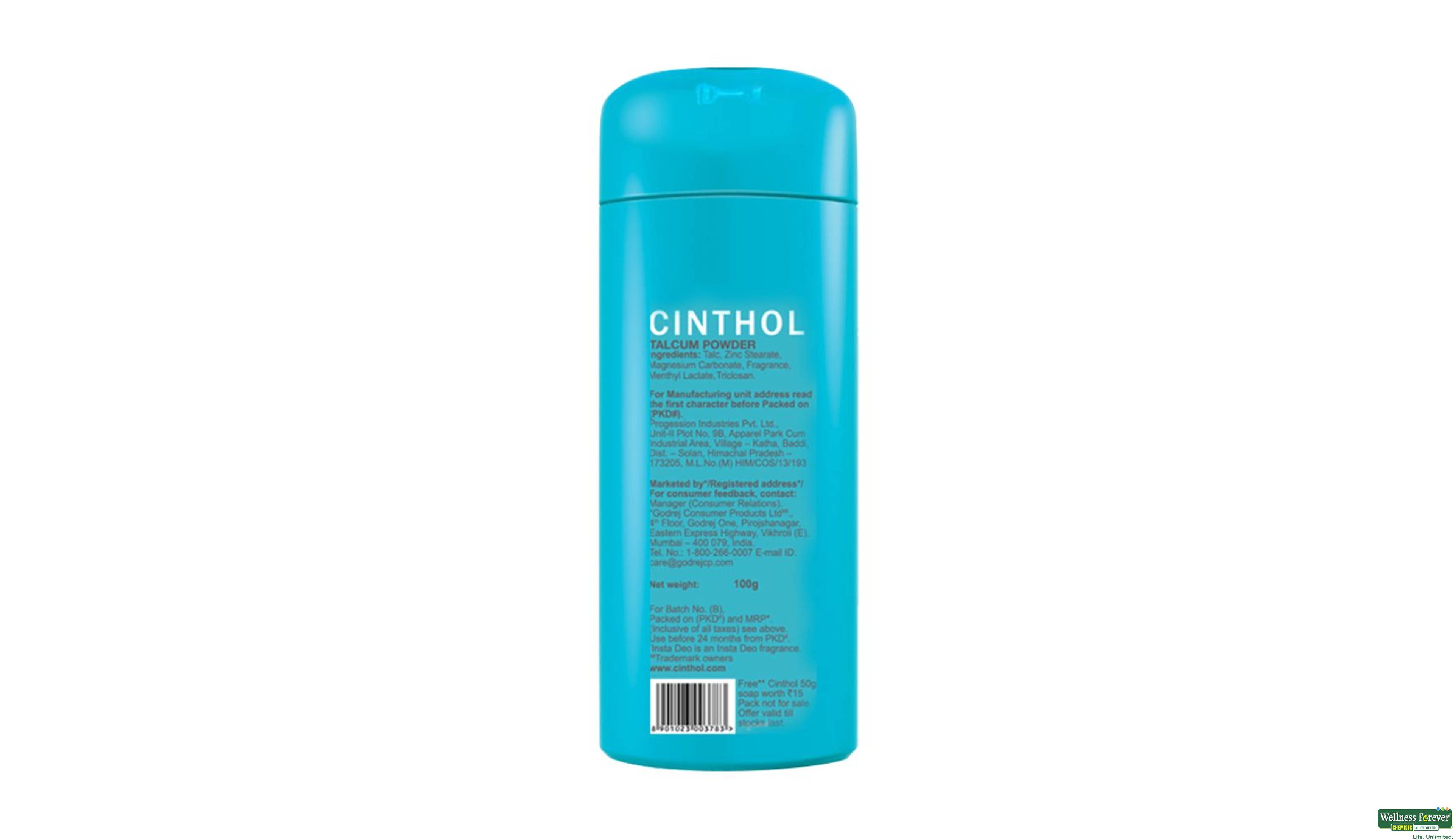 CINTHOL TALC COOL 100GM- 3, 100GM, 