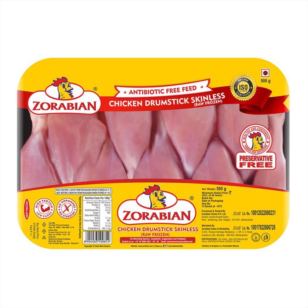 Buy Zorabian Chicken Drumsticks, Skinless, 500 g Online at Best Prices Wellness Forever