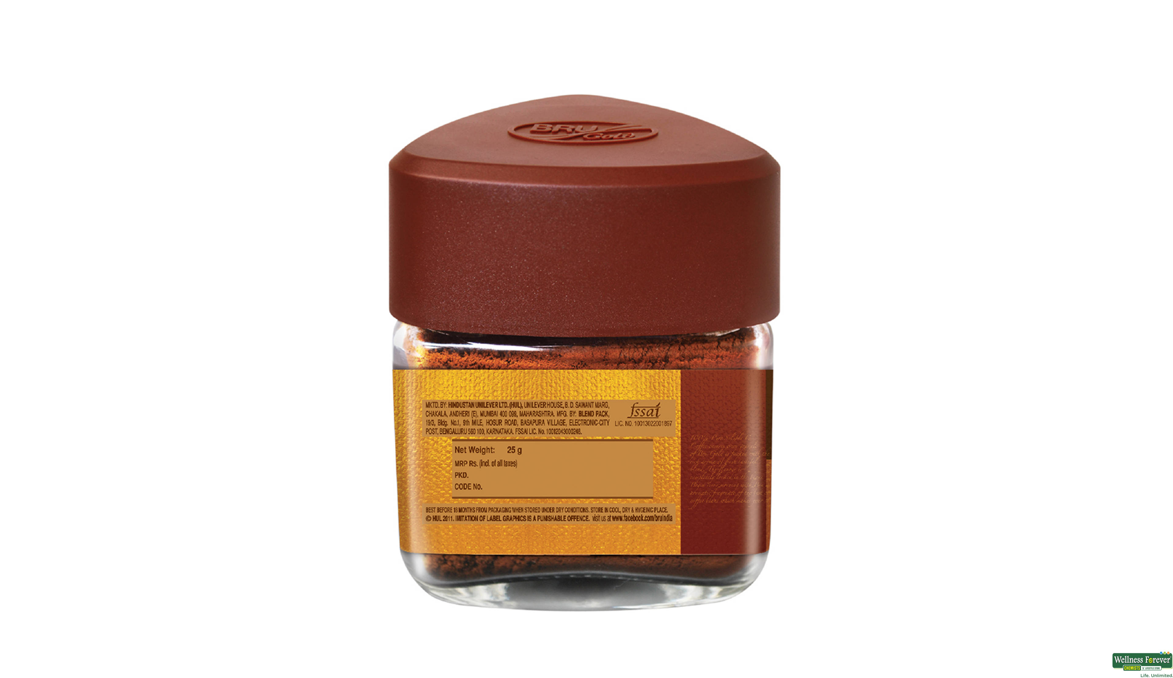 BRU COFFEE GOLD JAR 25GM- 3, 25GM, 