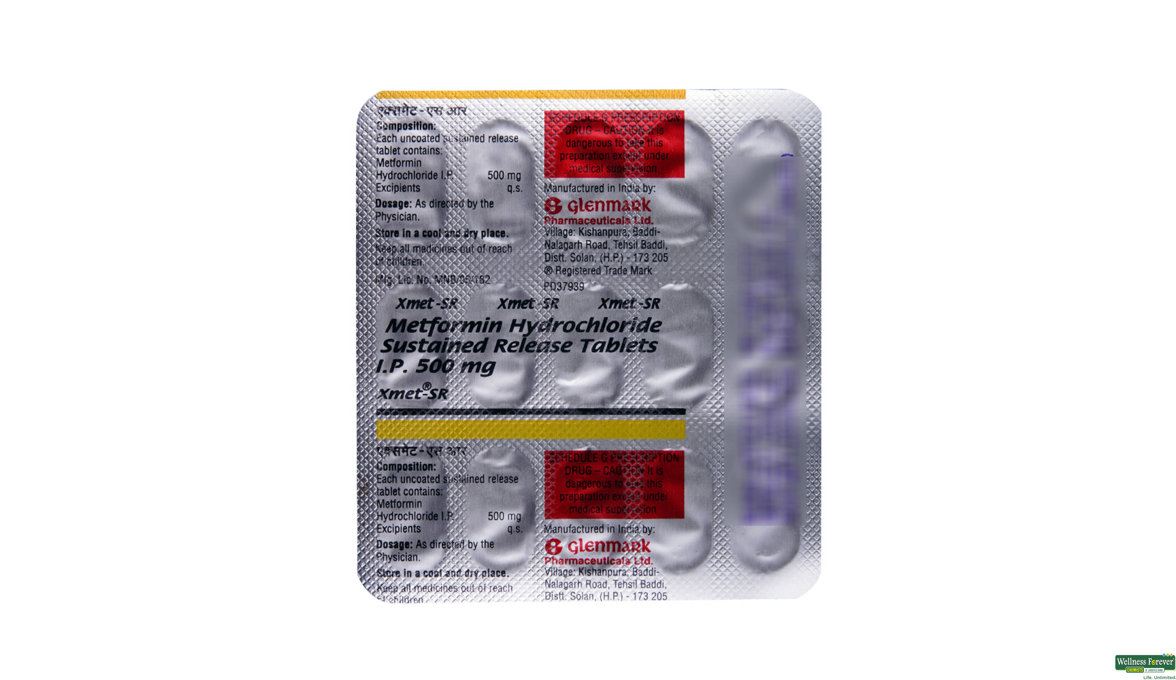 XMET-SR 500MG 15TAB- 2, 15TAB, 