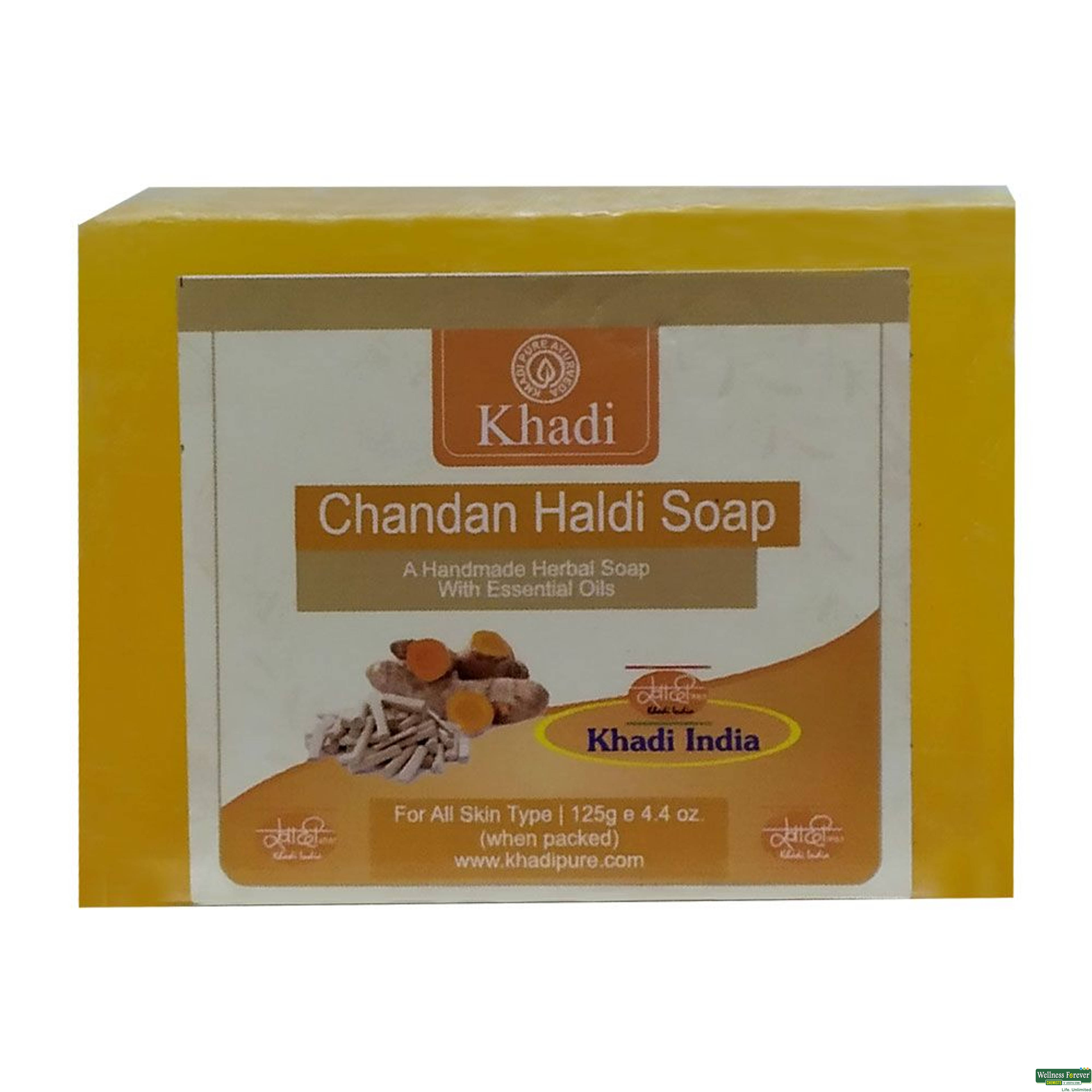 Khadi Handmade Chandan Haldi Soap, 125 g-image