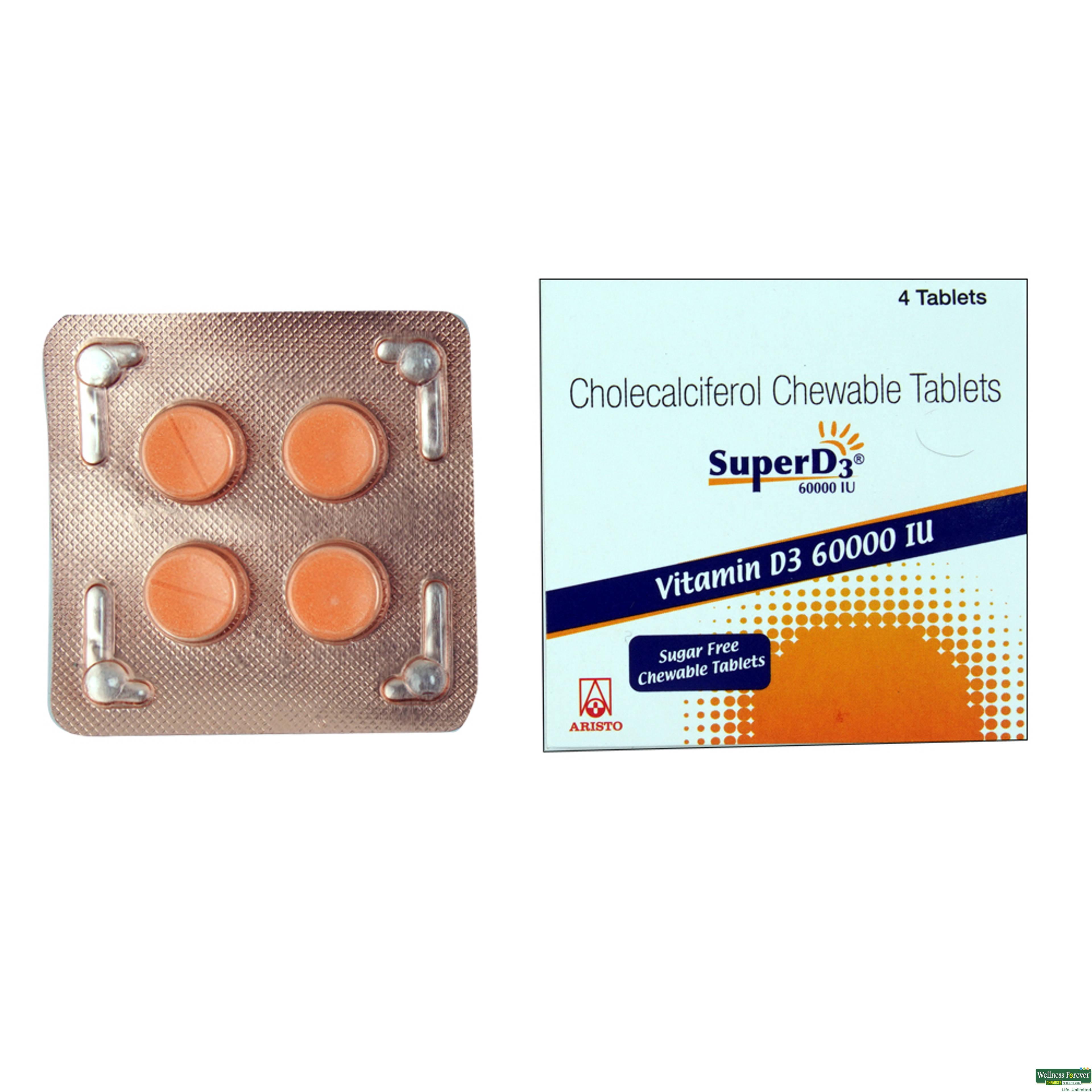 Super-D3 60000IU 4 Tablets-image