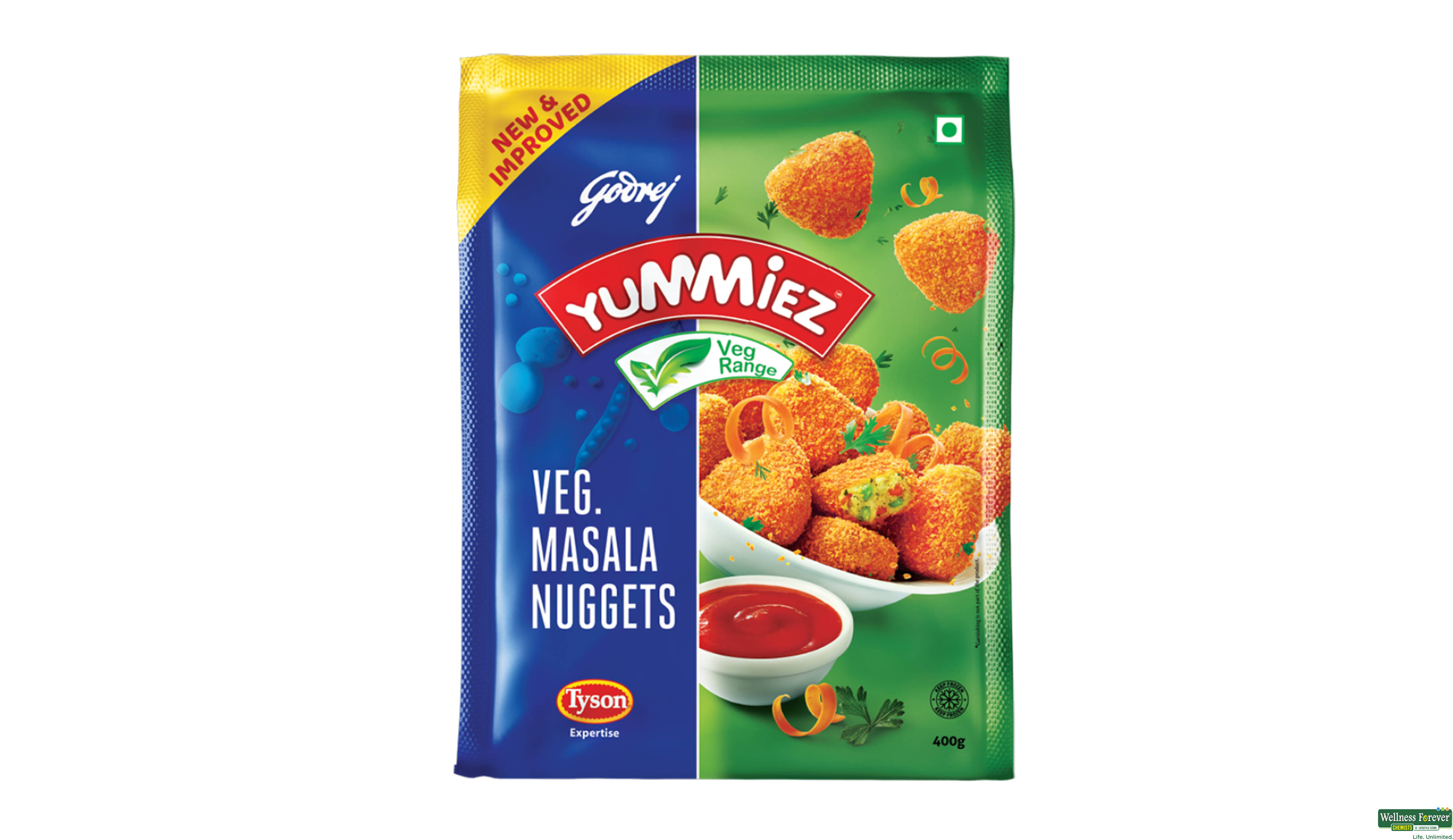 YUMMIEZ VEG NUGGETS MASALA 400GM- 1, 400GM, null