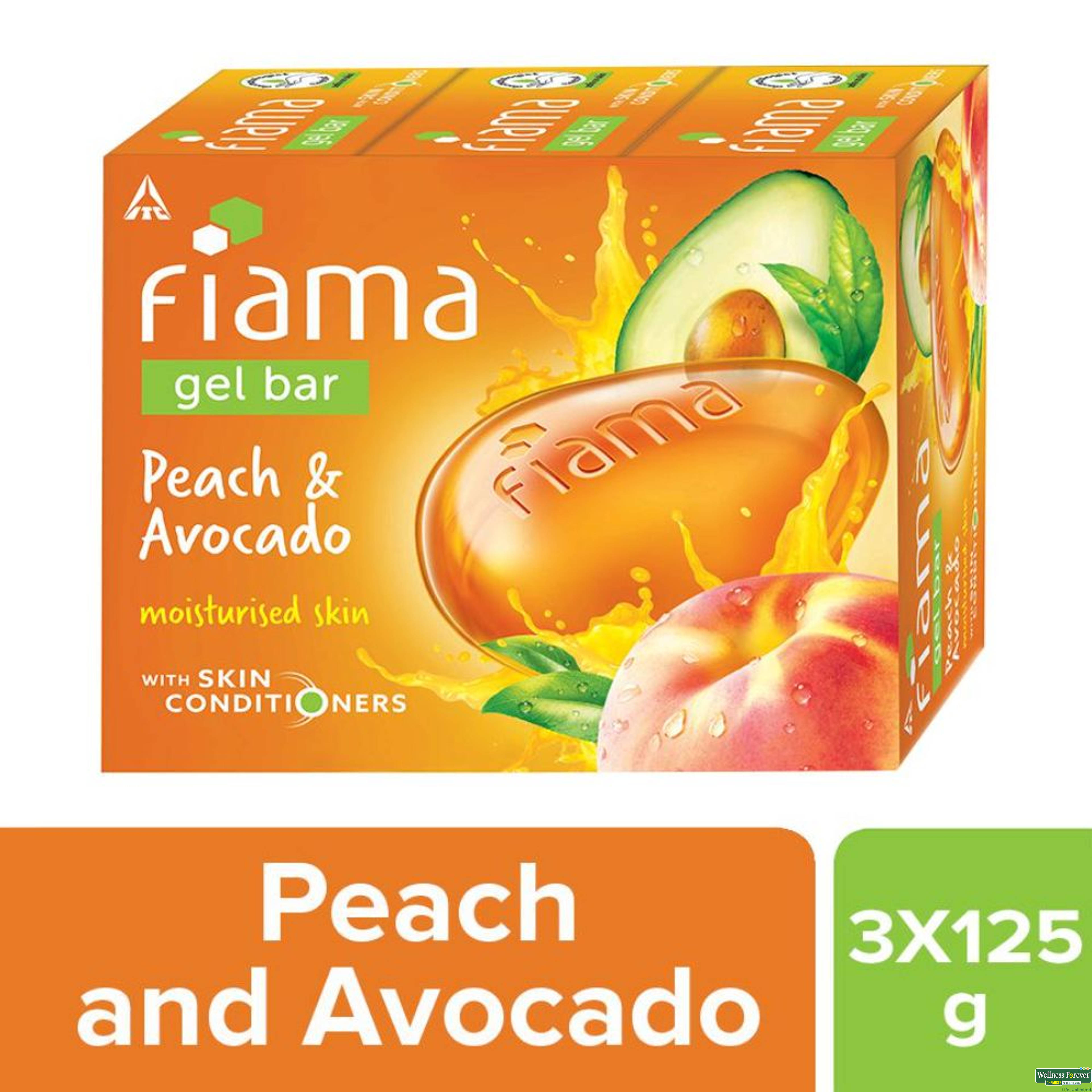 Fiama Peach & Avocado Gel Bar 3x125g-image