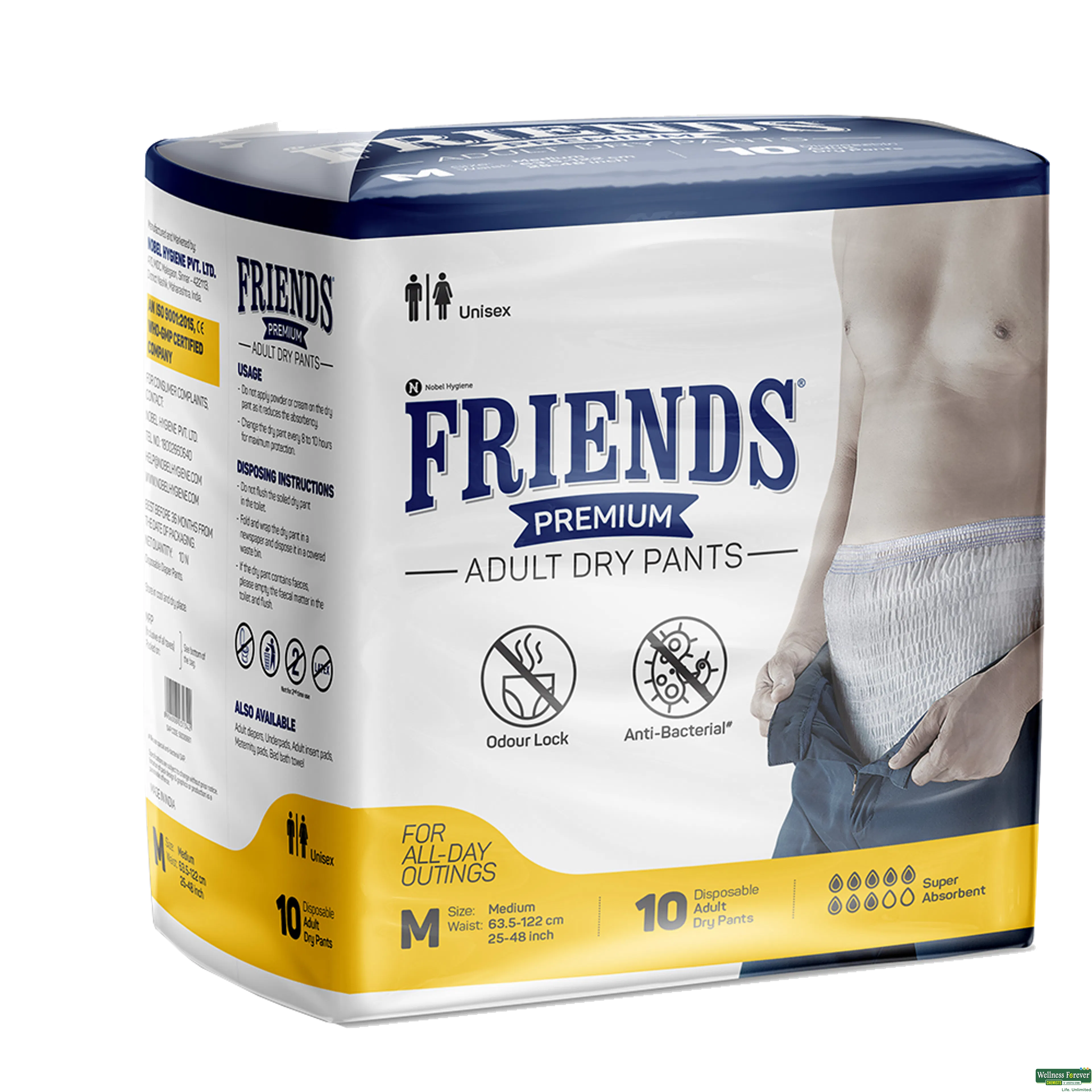 Lifree Absorbent Pants - Unisex Adult Diaper | Size Medium: Buy packet of  18.0 diapers at best price in India | 1mg