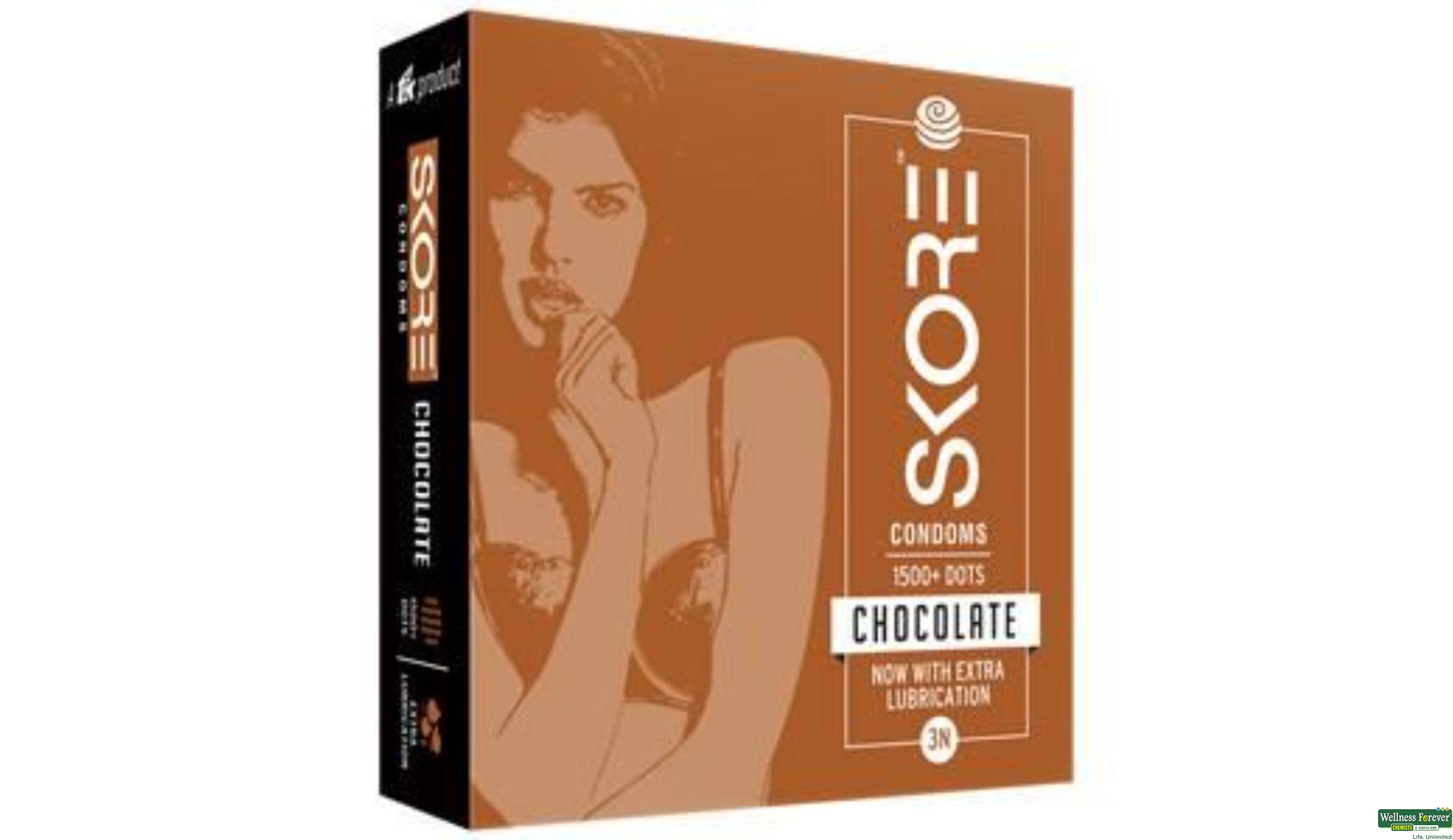 SKORE CONDOM CHOC 3PC- 1, 3PC, 