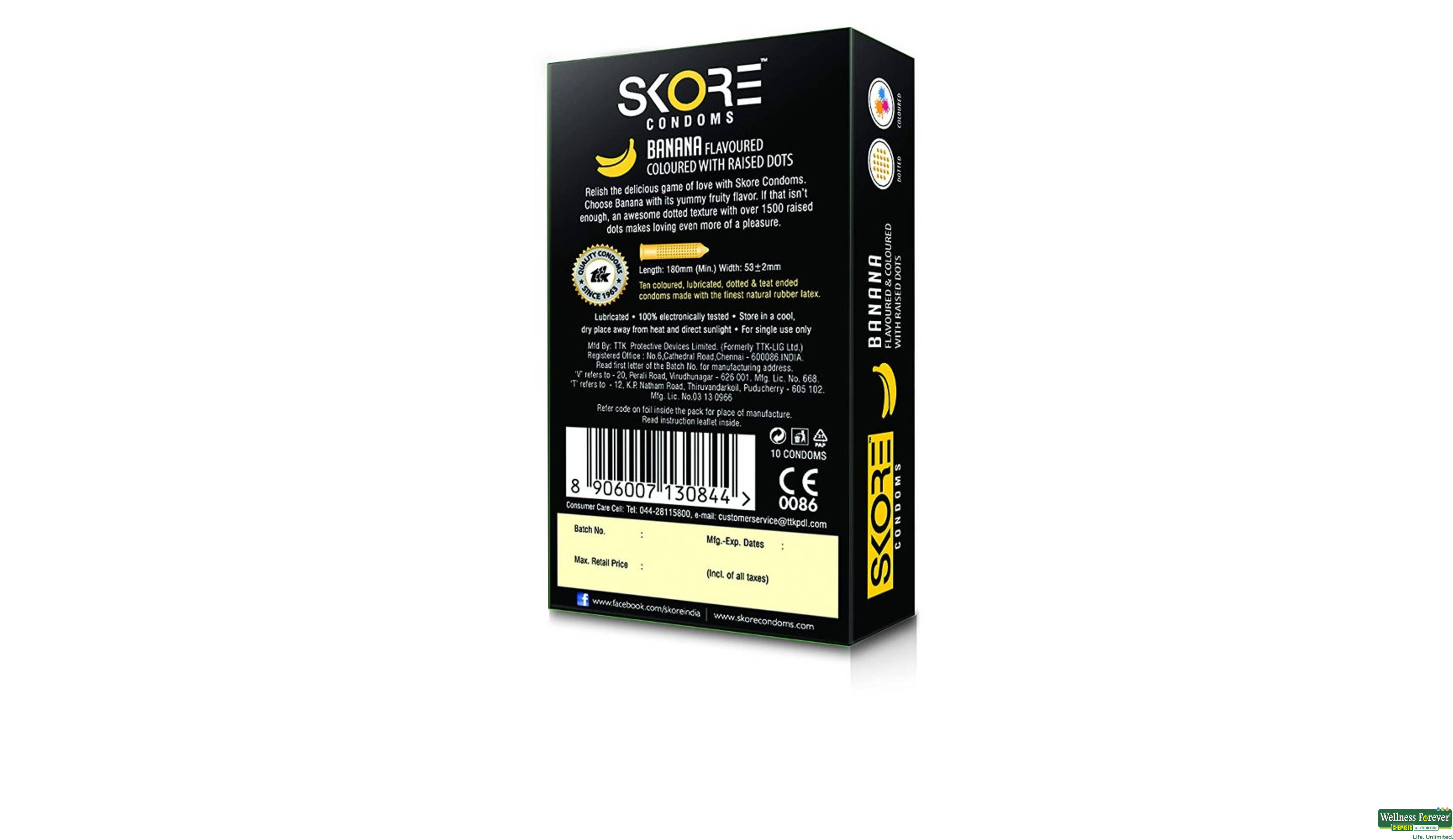 SKORE CONDOM BANANA 10PC- 2, 10PC, 