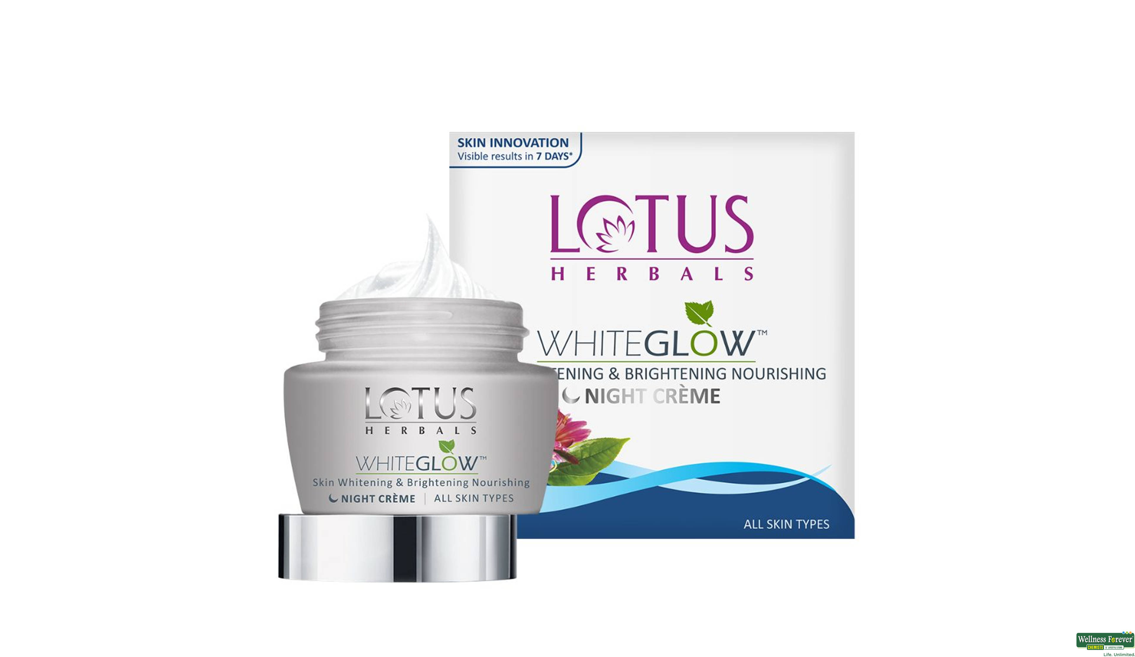 LOTUS CRM NIGHT WHITEGLOW 60GM- 3, 60GM, 