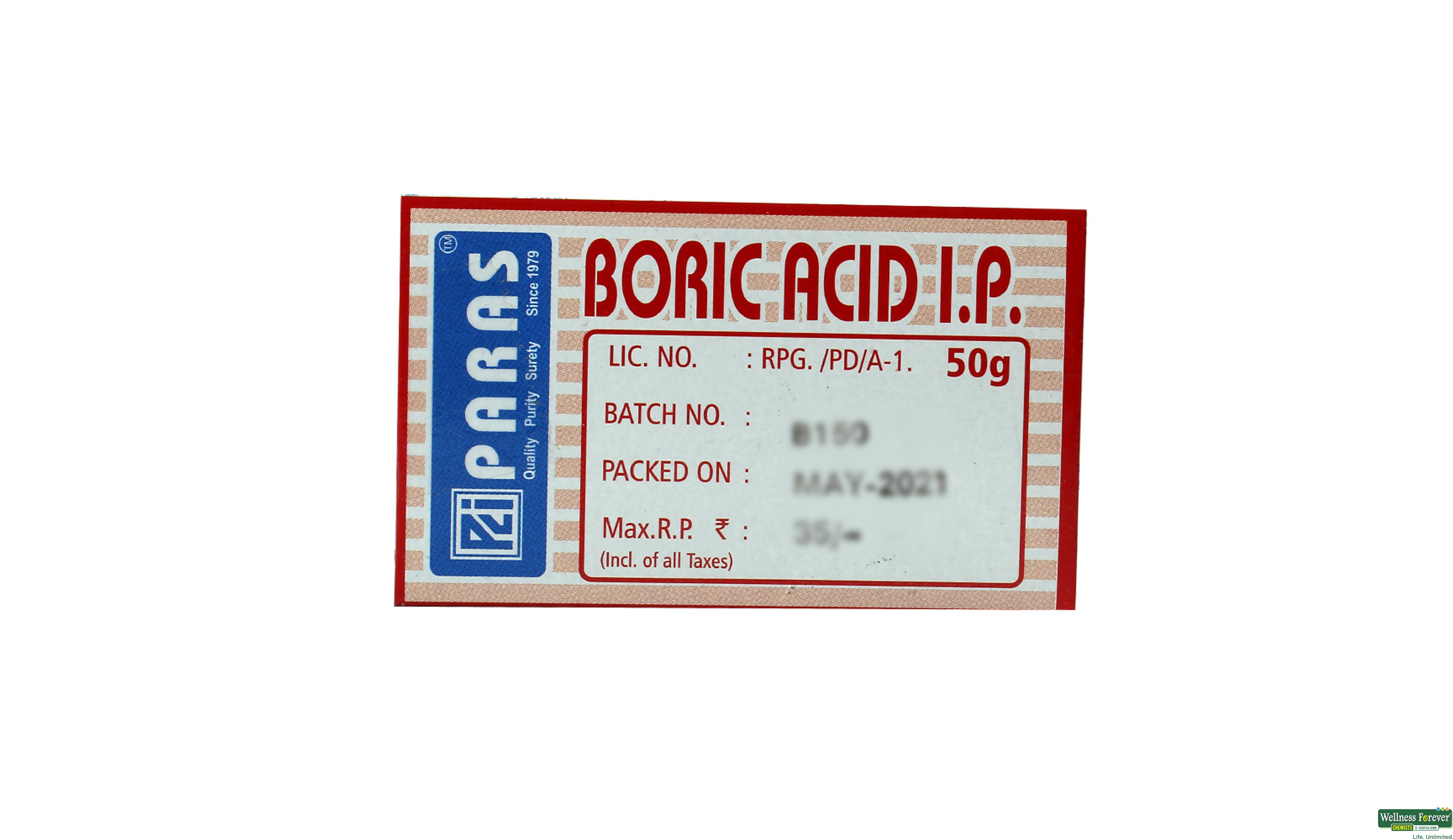 BORIC ACID PARAS 50GM- 2, 50GM, null