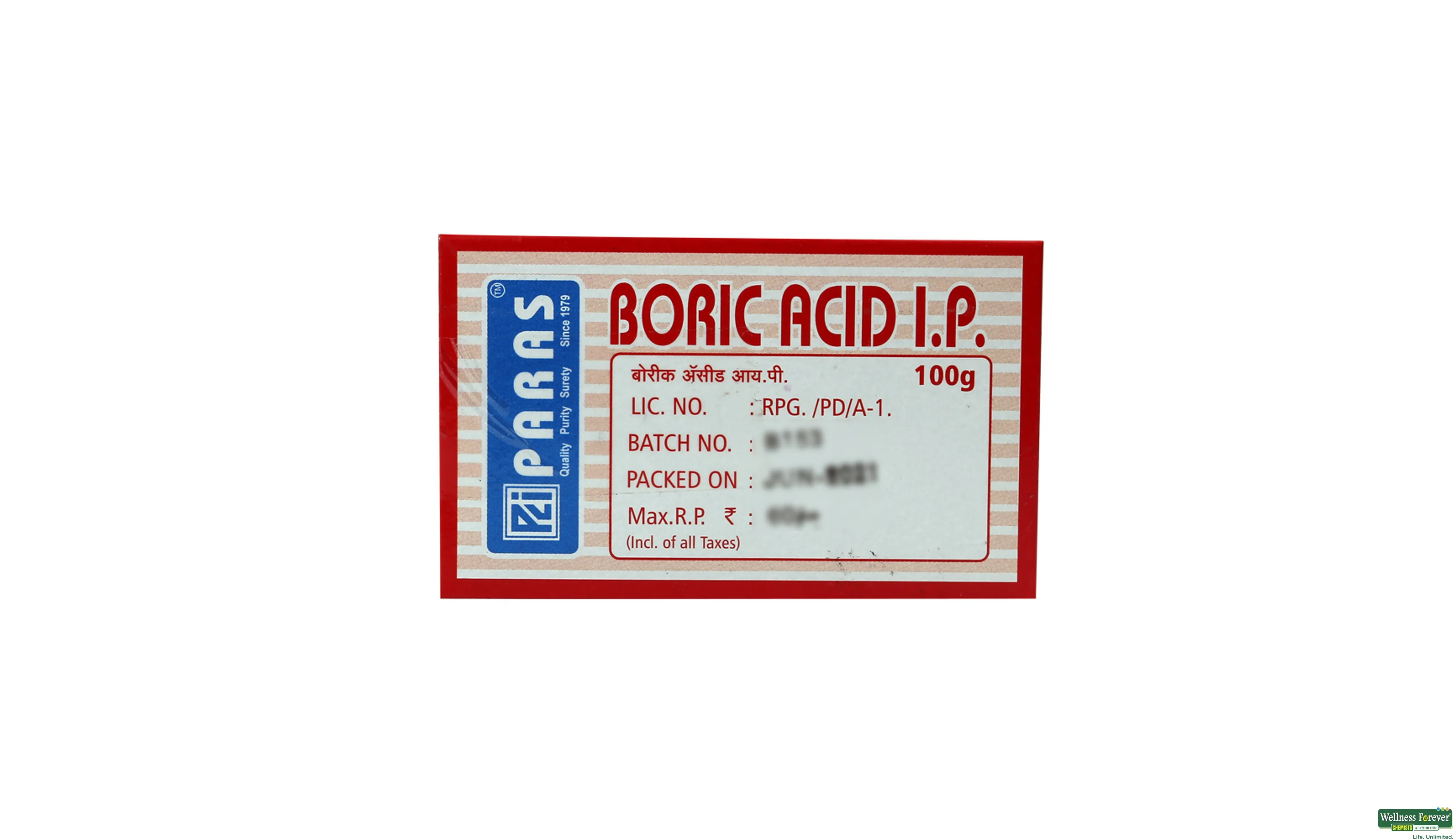 BORIC ACID PARAS 100GM- 2, 100GM, null