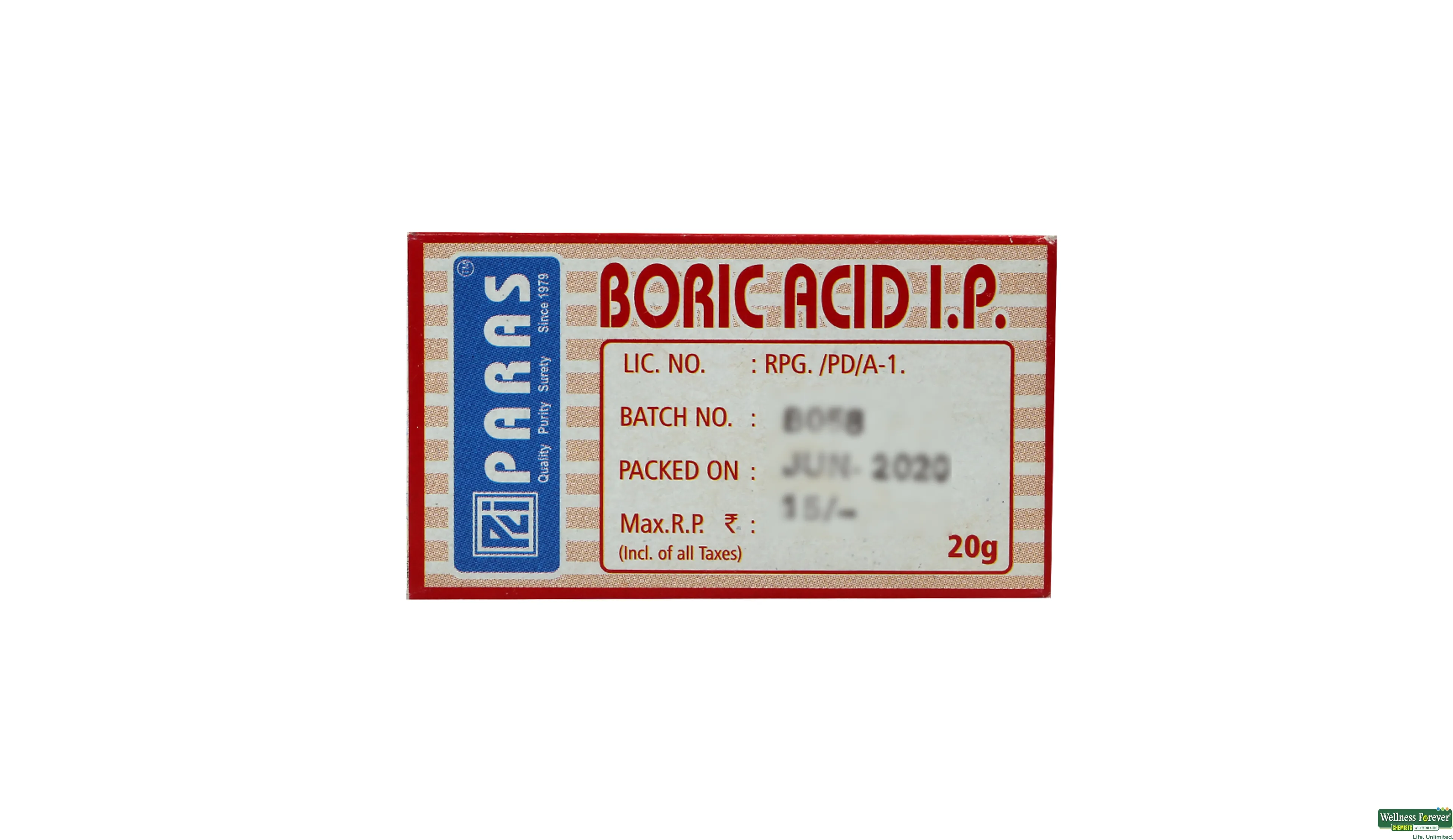 BORIC ACID PARAS 20GM- 2, 20GM, null