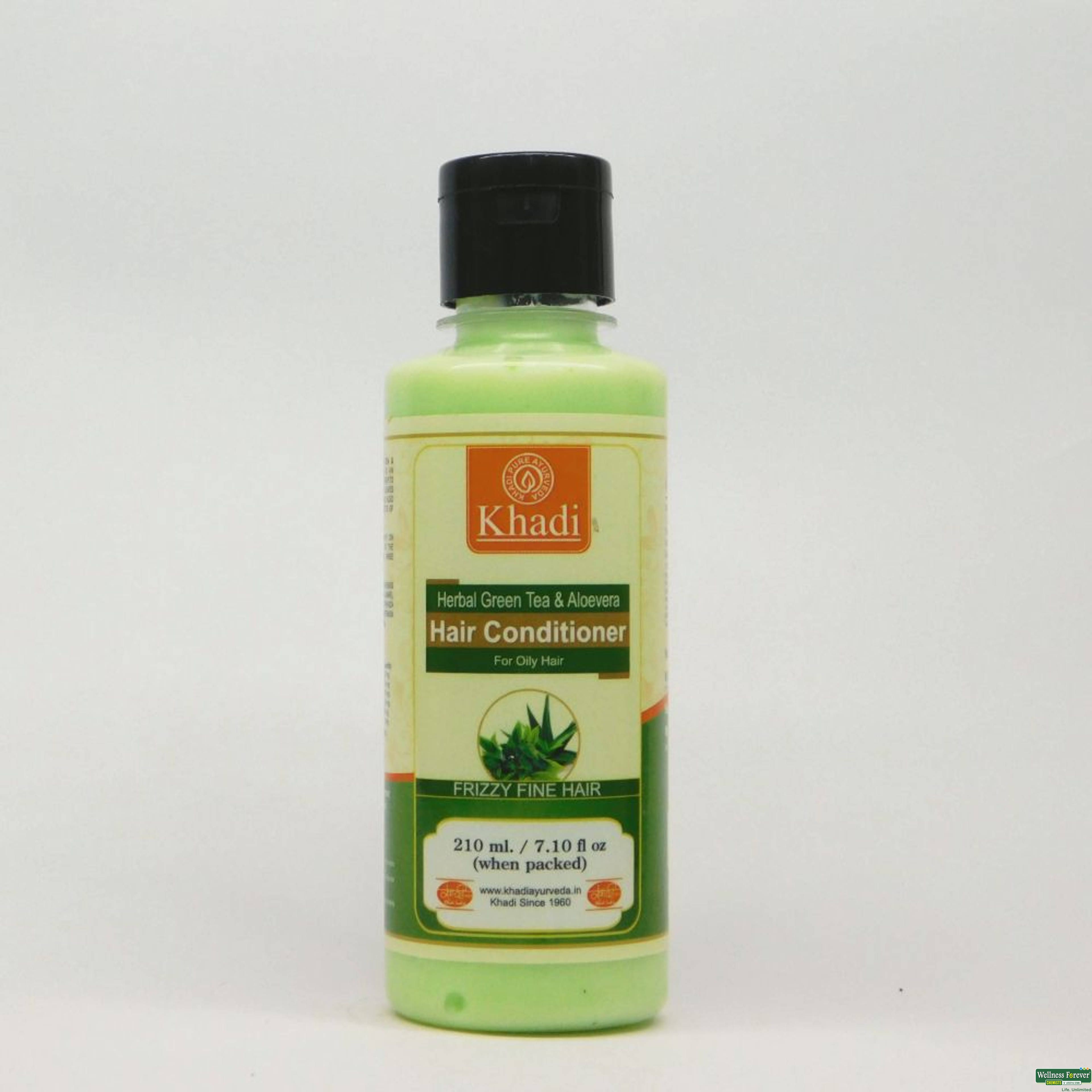 Khadi Pure Herbal Green Tea & Aloe Vera Hair Conditioner, 210 ml-image