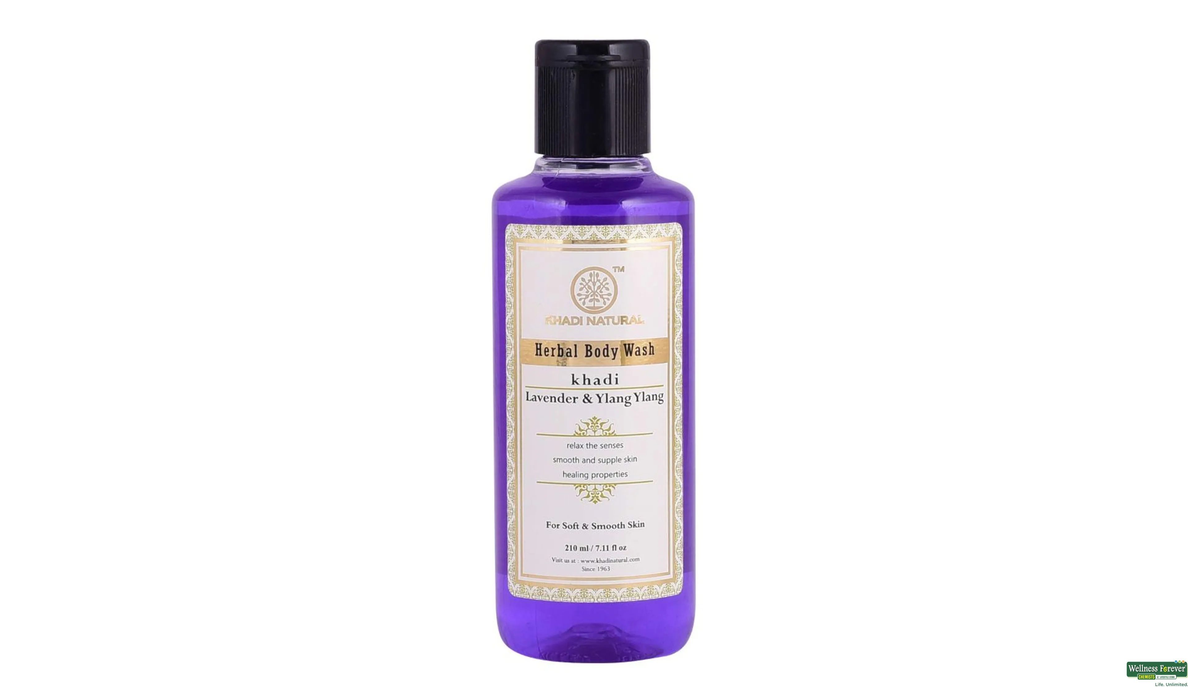 KHADI B/WASH LAVENDER /YLANG 210ML- 1, 210ML, 