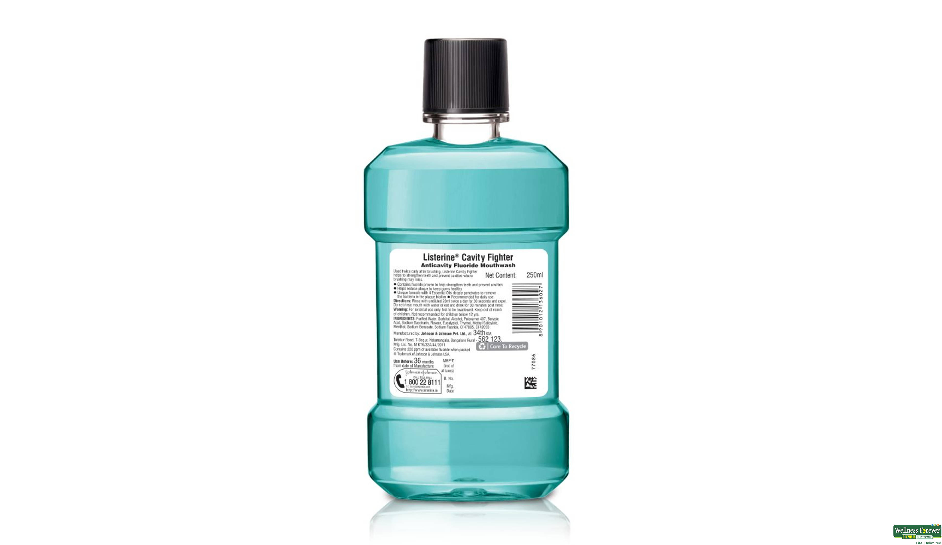 LISTERINE M/WASH CAVITY FIGHTER 250ML- 3, 250ML, 