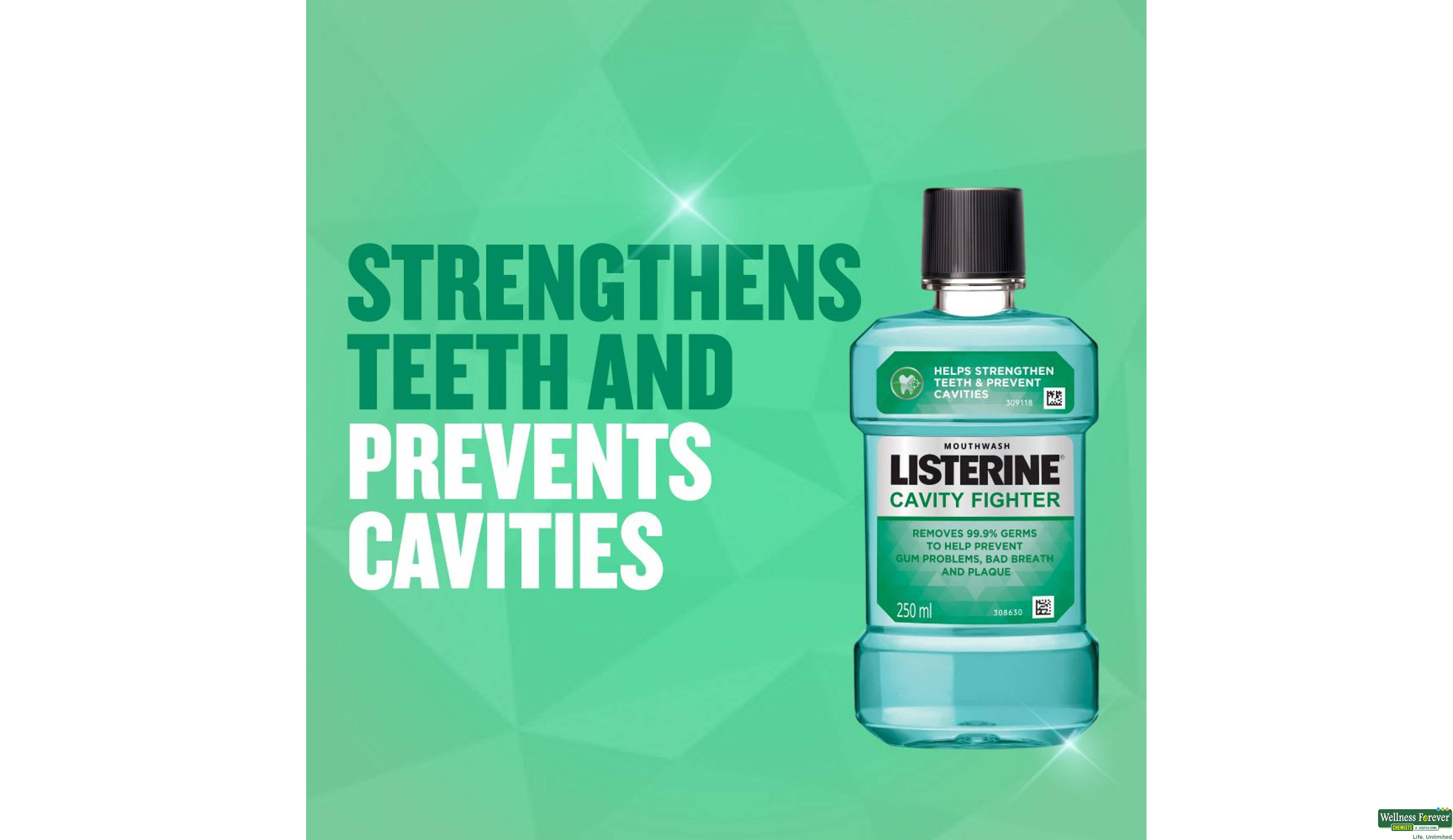 LISTERINE M/WASH CAVITY FIGHTER 250ML- 4, 250ML, 