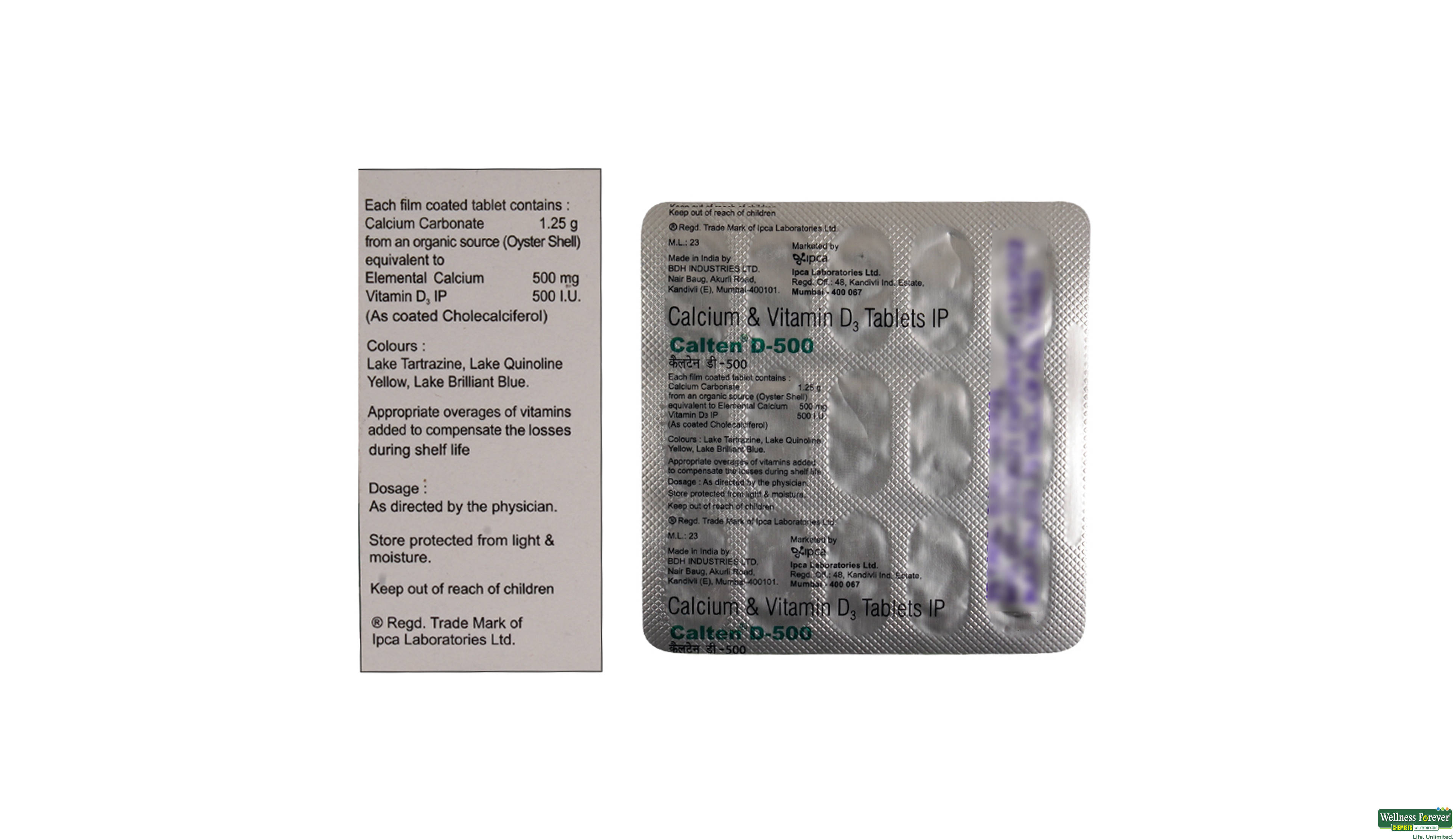 CALTEN-D 500MG 15TAB- 2, 15TAB, 