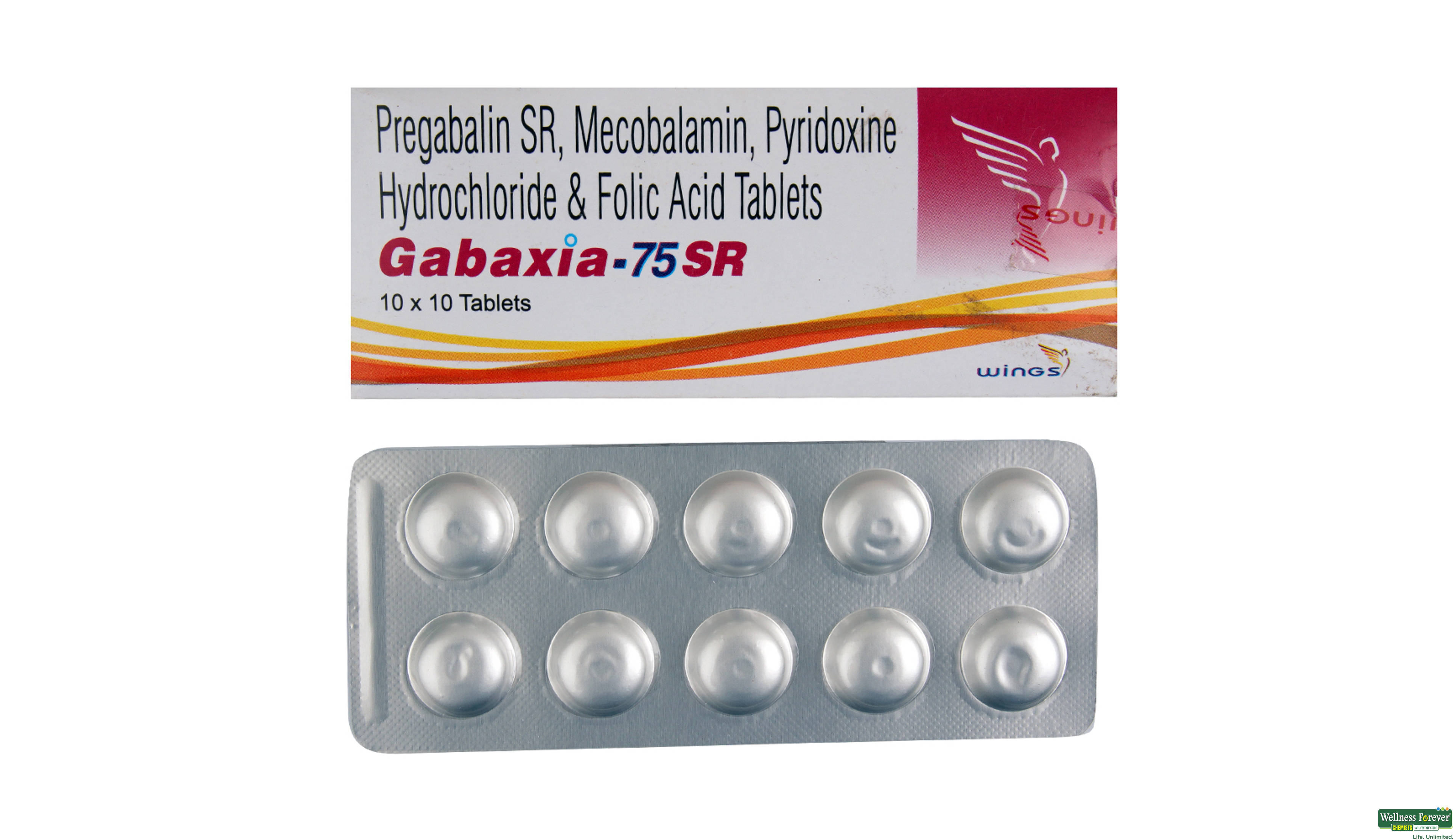 GABAXIA-SR 75MG 10TAB- 1, 10TAB, 