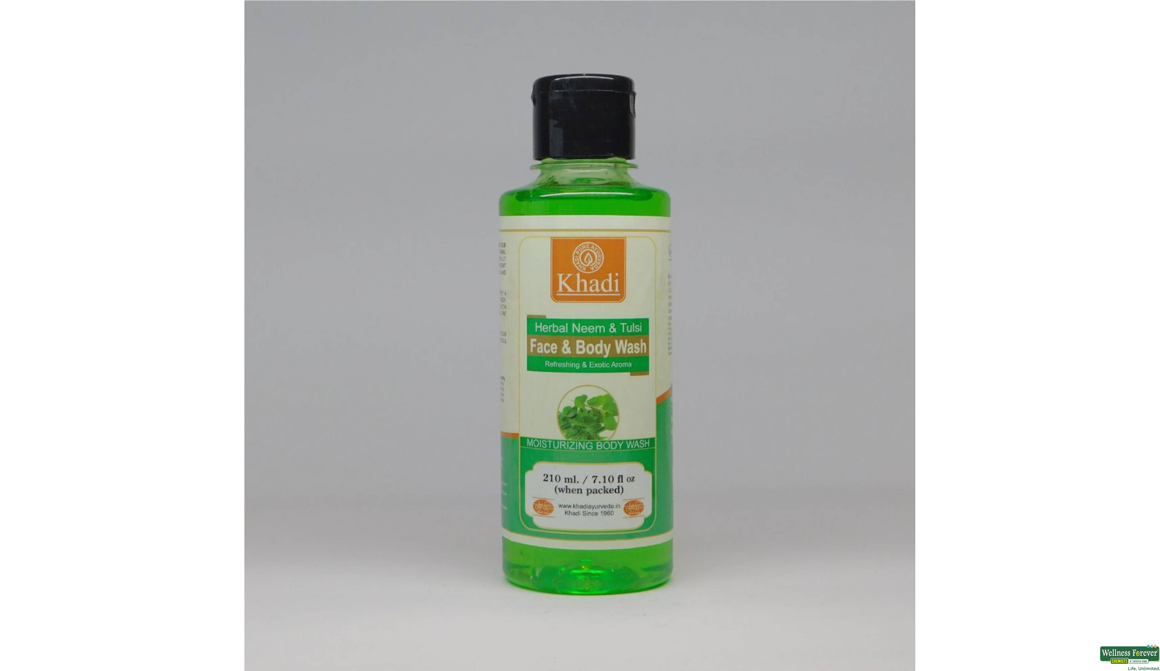 KHADI F/B WASH NEEM/TULSI 210ML- 1, 210ML, 