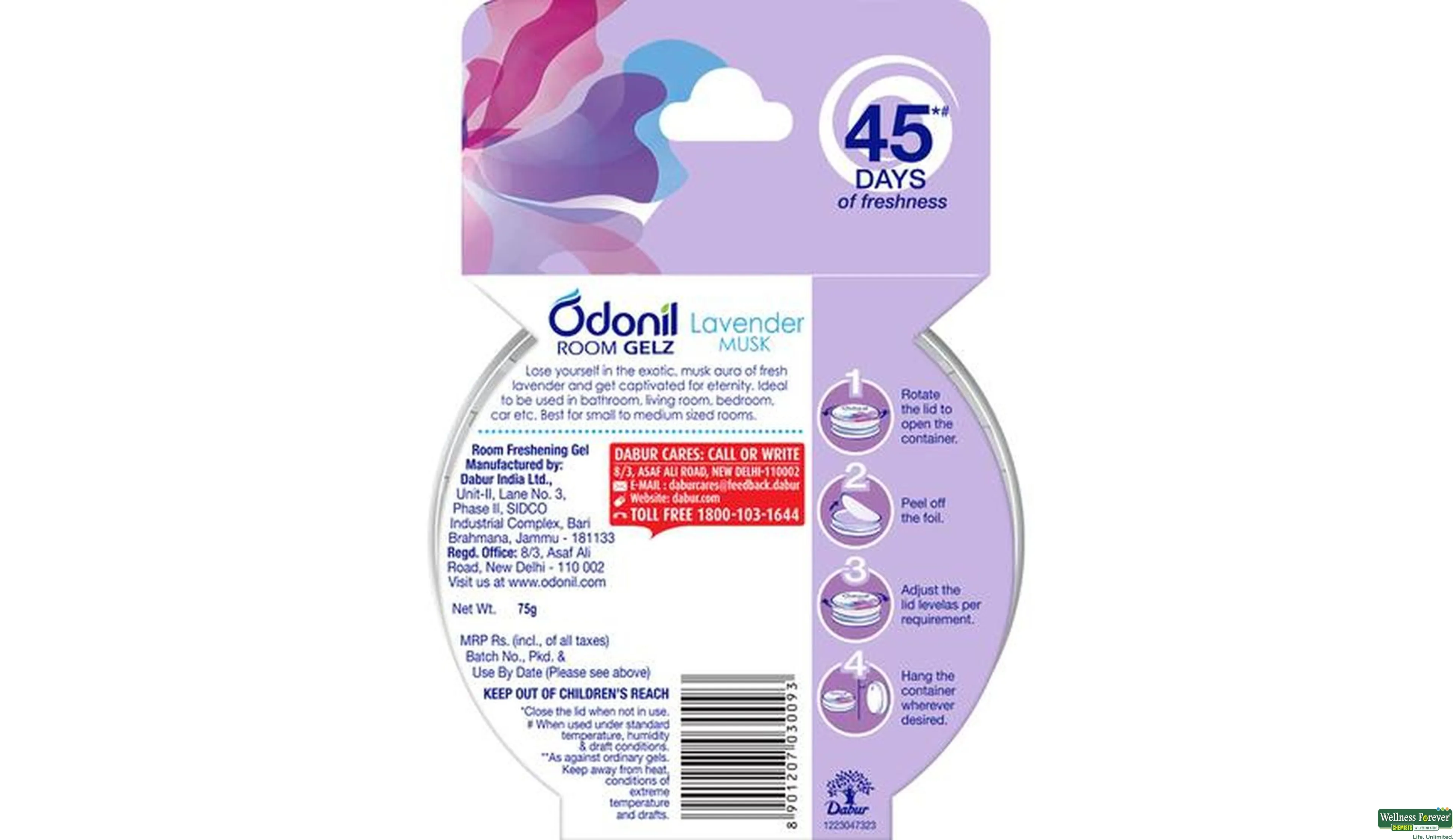 Buy Odonil Room Freshening Gelz Lavender Musk 75 g Online at