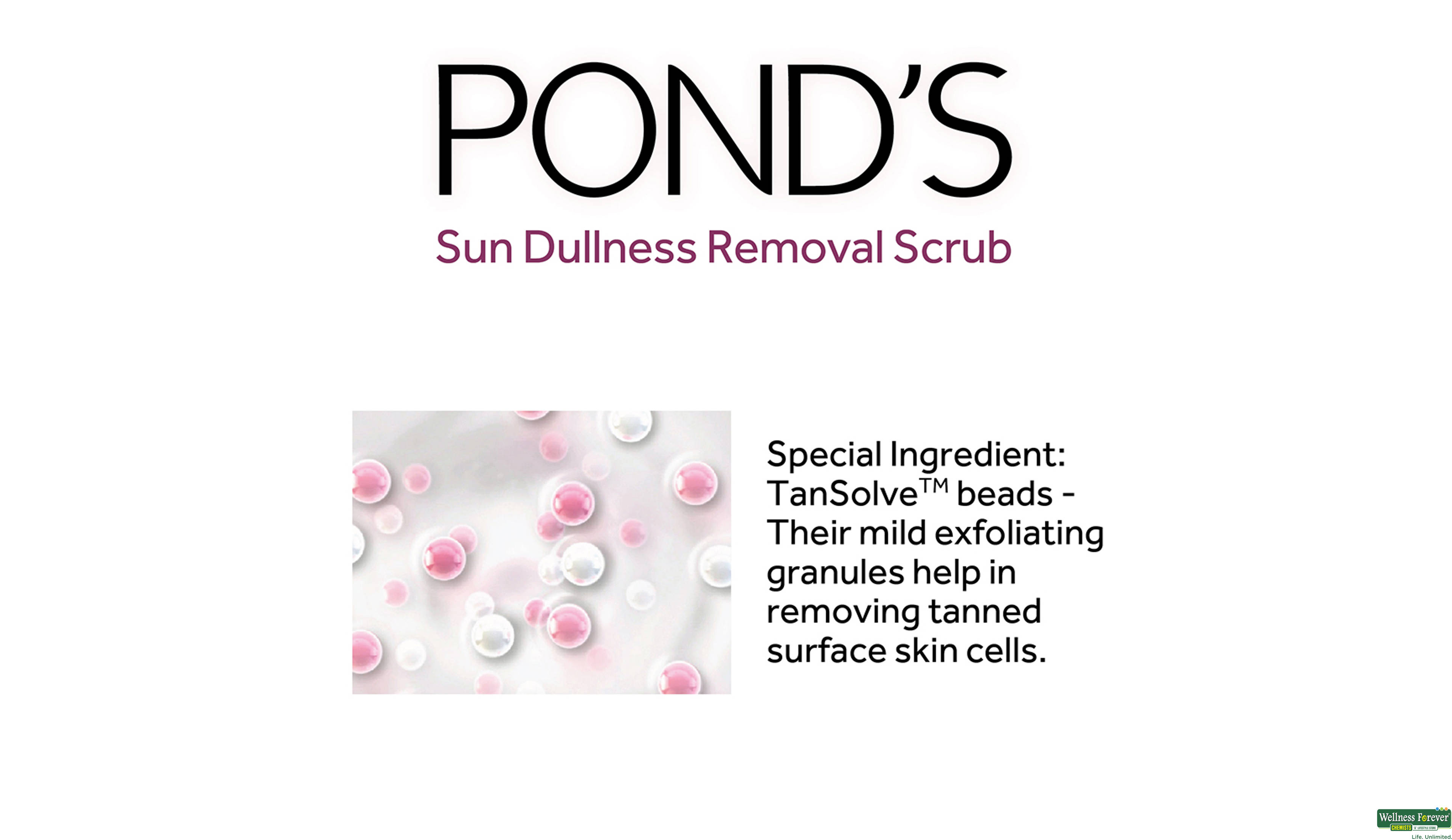 PONDS F/SCRUB WHITE TAN REMOVAL 50GM- 6, 50GM, null