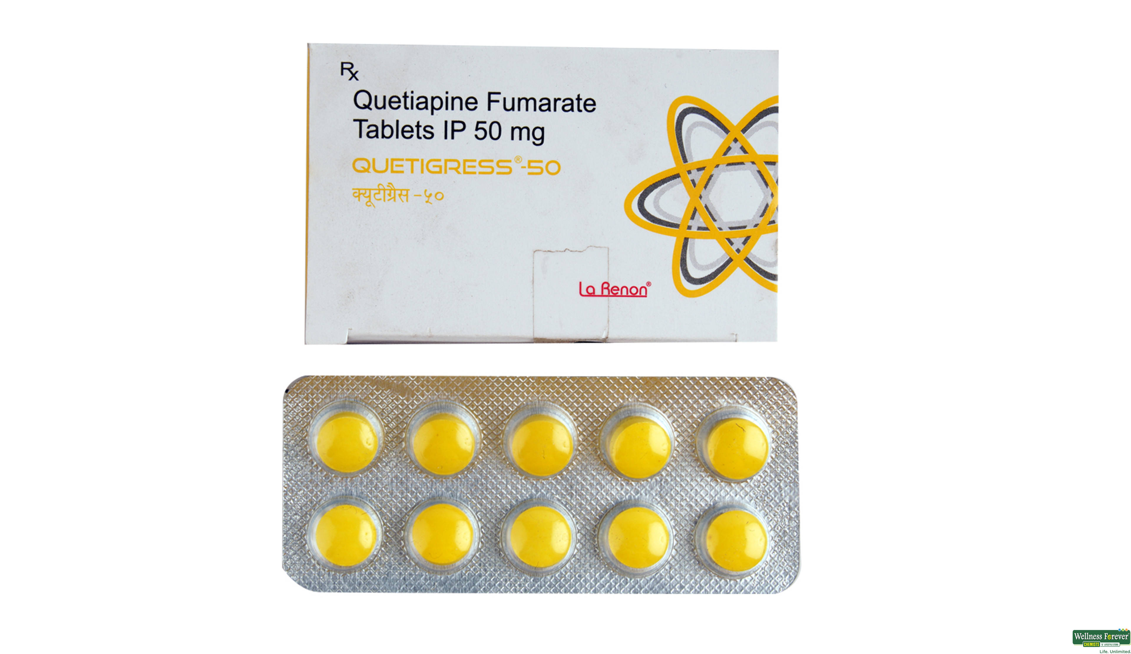 QUETIGRESS 50MG 10TAB- 1, 10TAB, 