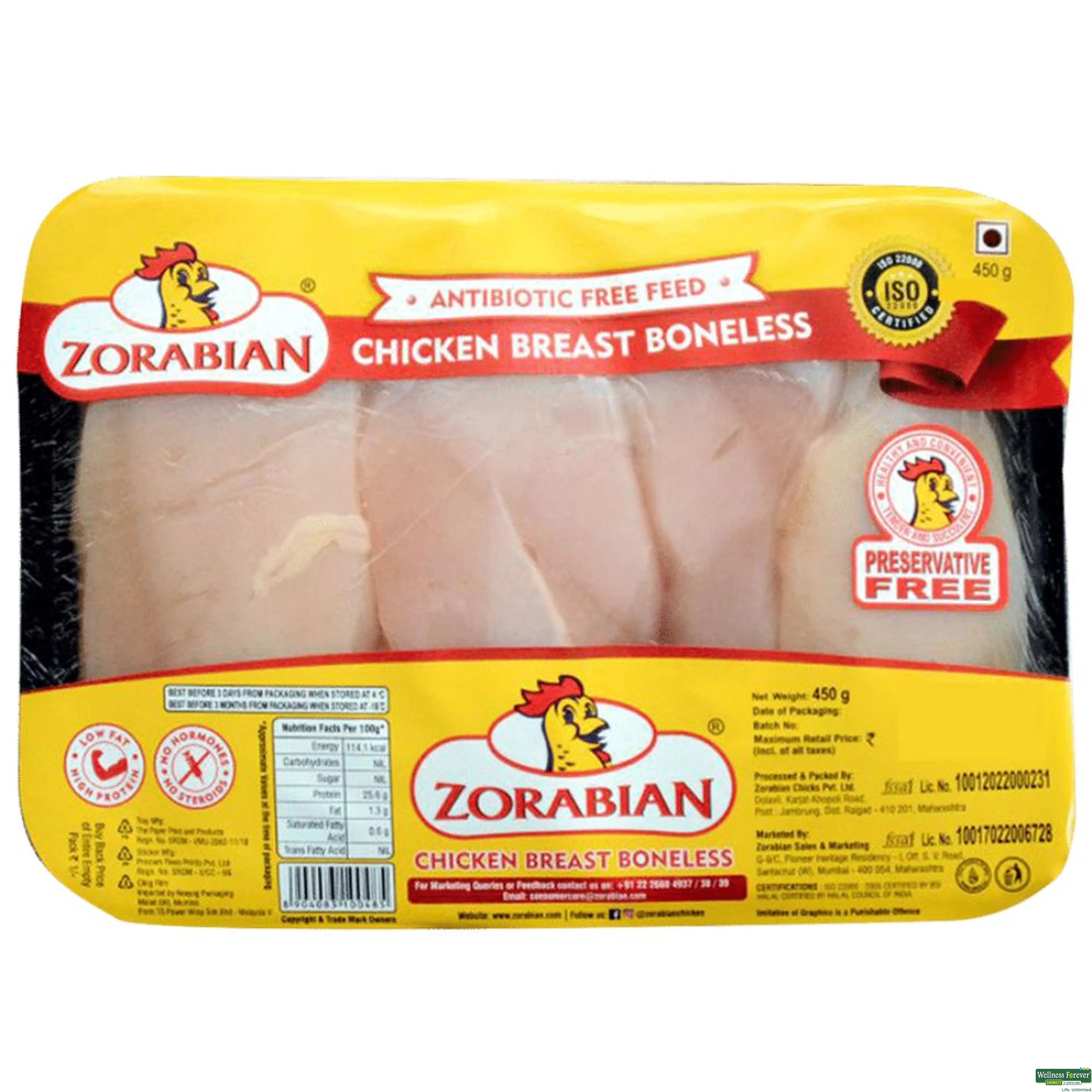 ZORABIAN CHI BREAST BONELESS 450GM-image