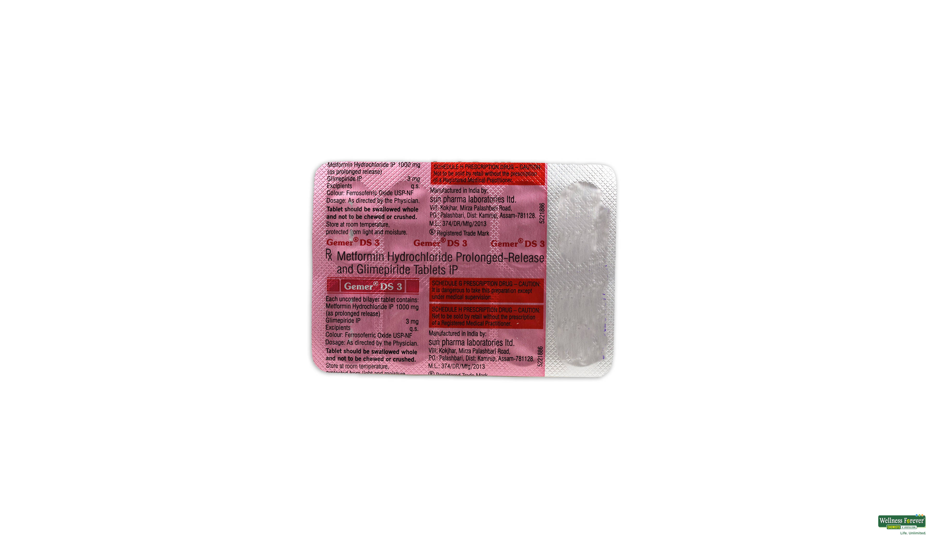 GEMER-DS 3MG 10TAB- 1, 10TAB, 