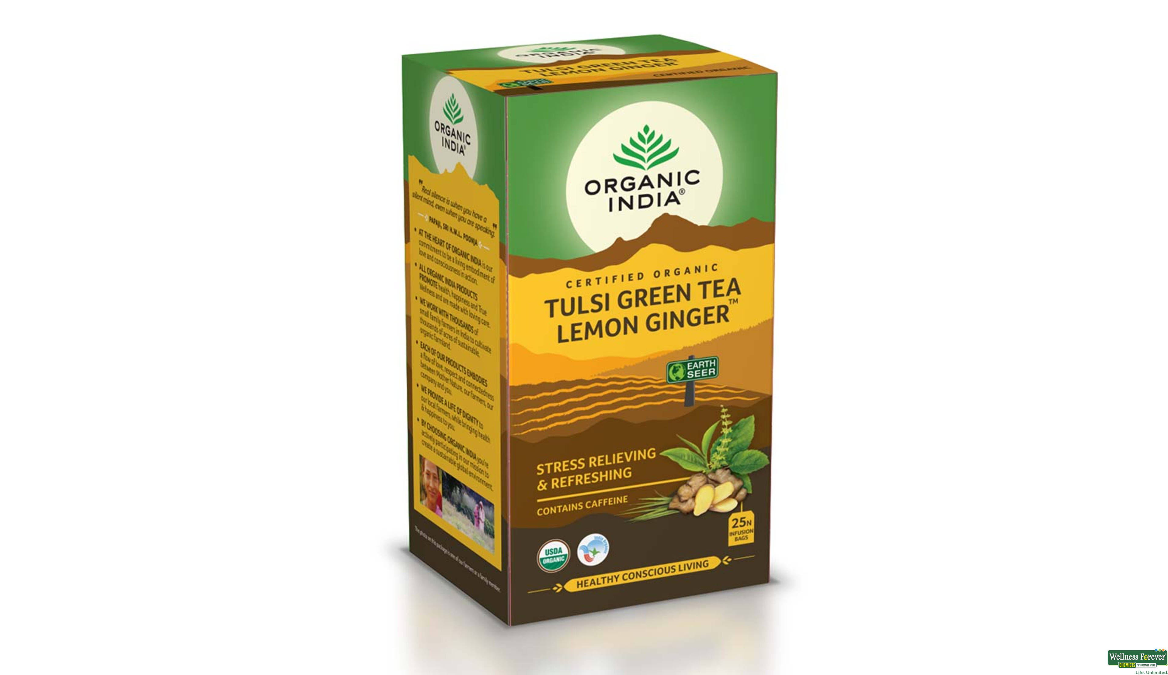 ORGANIC GR/TEA LEMON GINGER 25BAGS- 2, 25BAGS, null