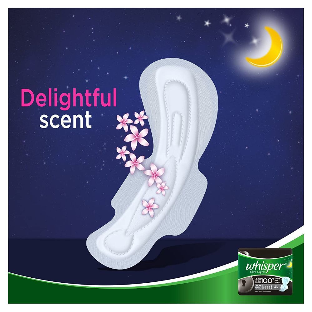 Whisper Ultra Night Sanitary Pads for Women, XXL+ 6 Napkins : :  Health & Personal Care