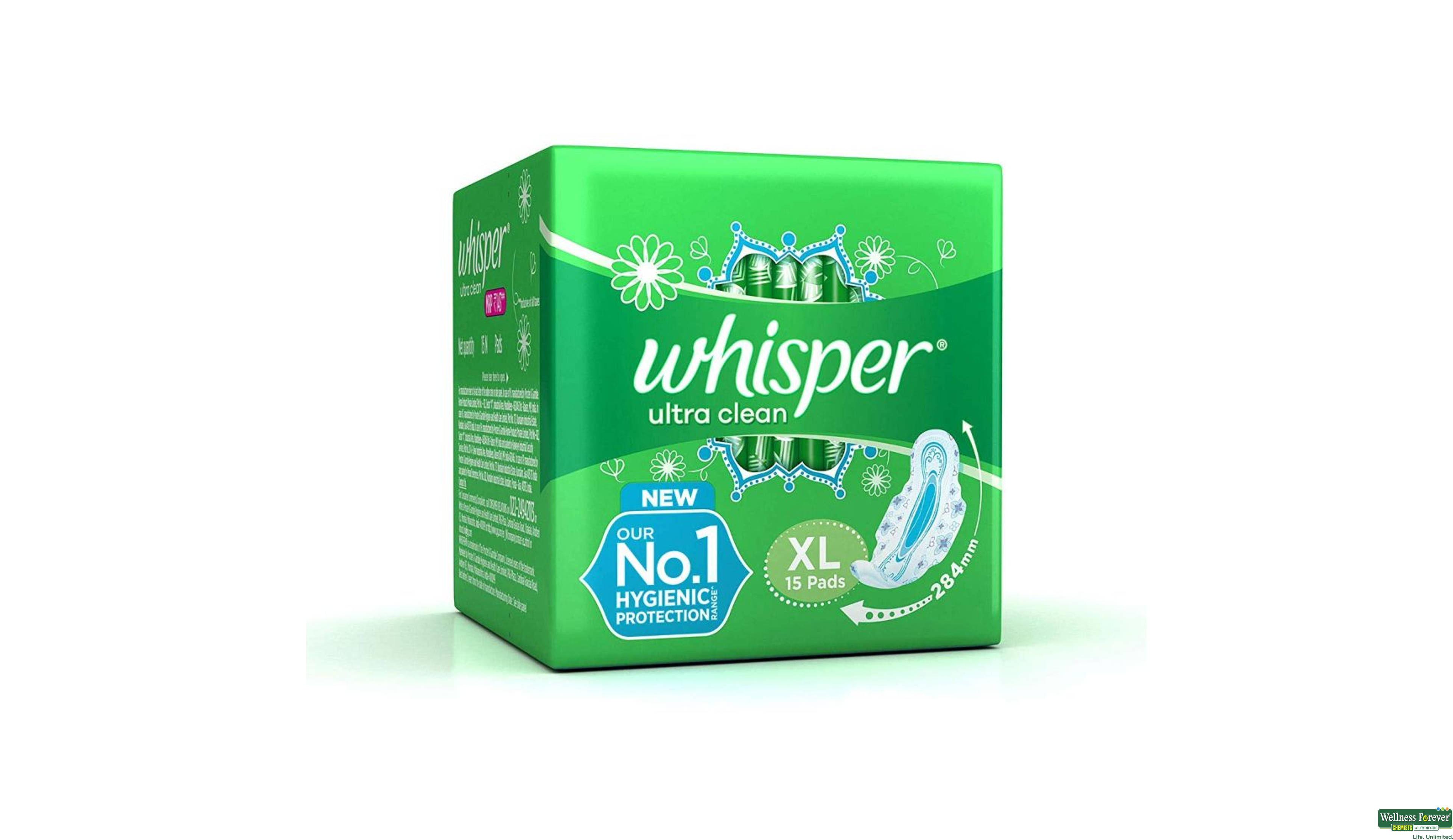 WHISPER SA/PADS ULTRA CLE WINGS XL 15PC- 2, 15PC, 