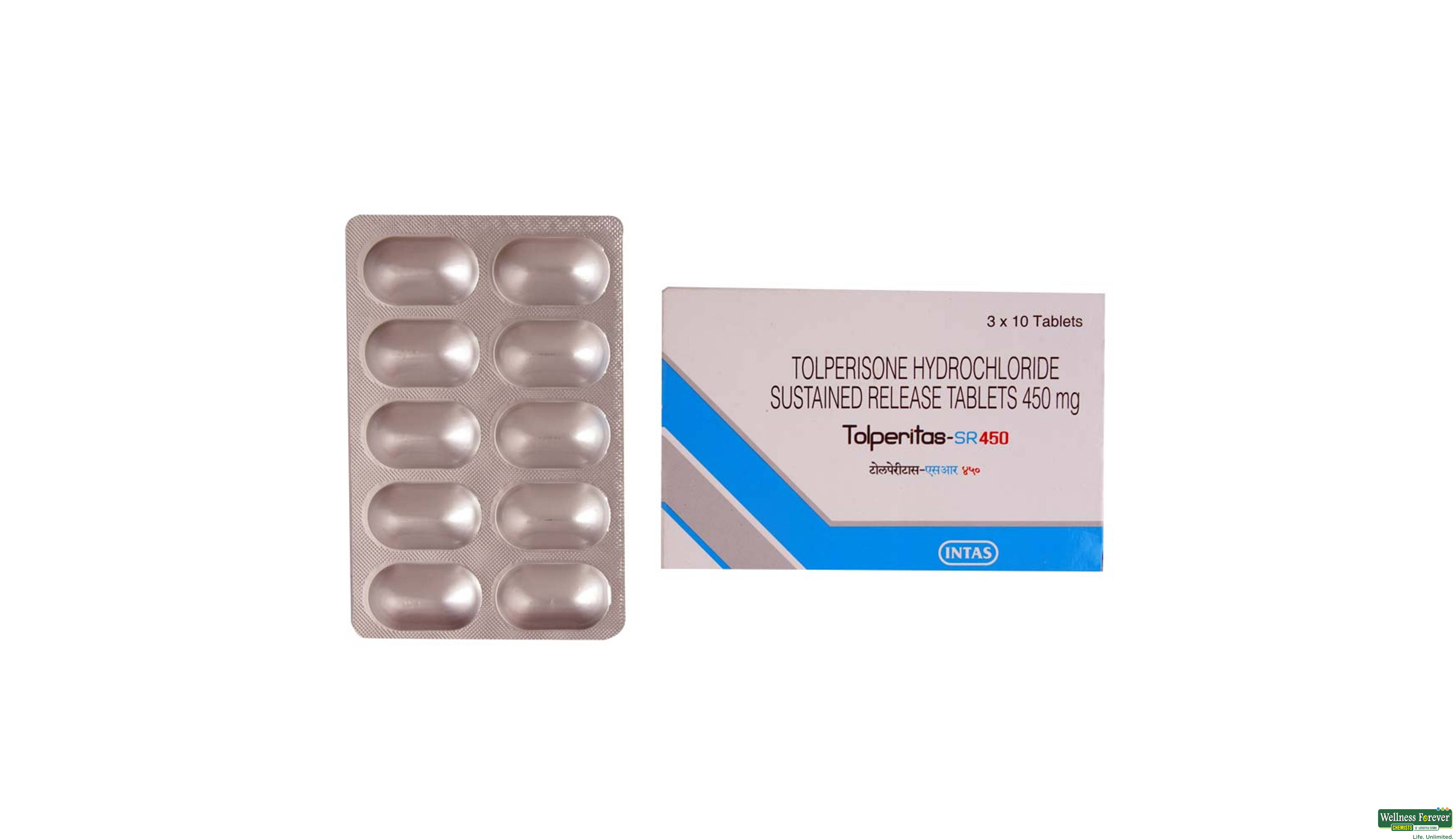 TOLPERITAS-SR 450MG 10TAB- 1, 10TAB, 