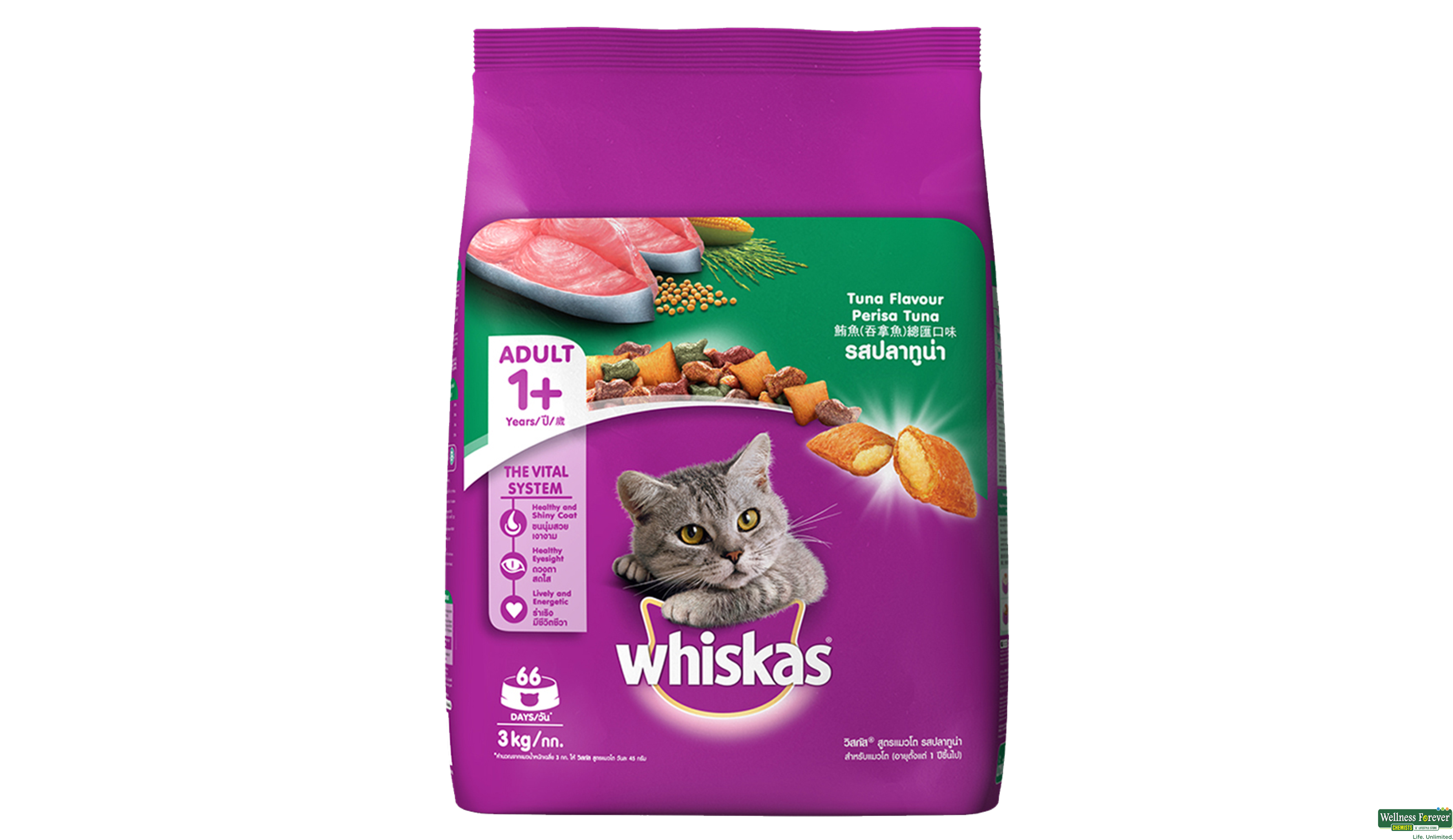 WHISKAS CAT FOOD TUNA SALMON 3KG- 1, 3KG, null