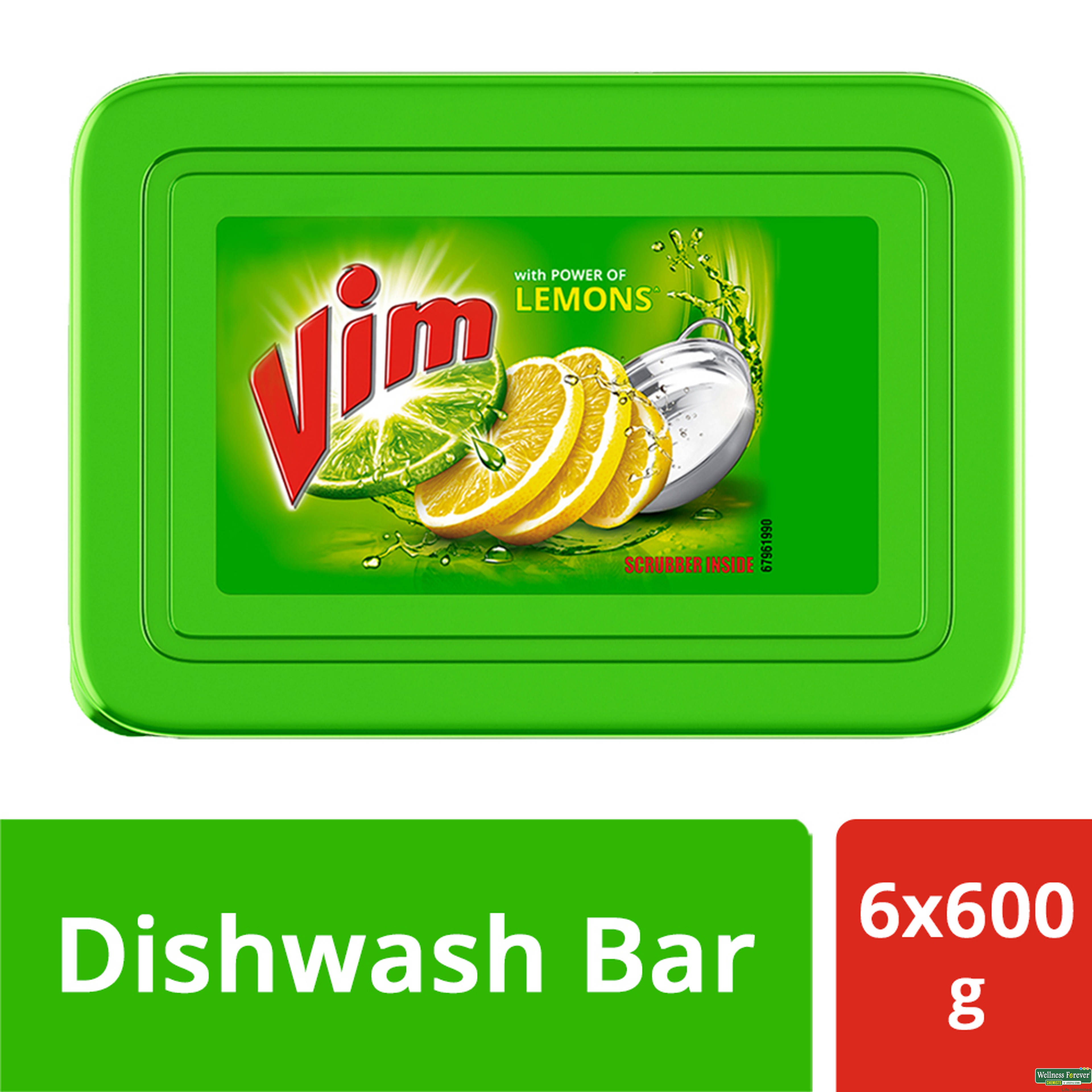 Vim Dishwash Bar Lemon Tub, 500 g-image