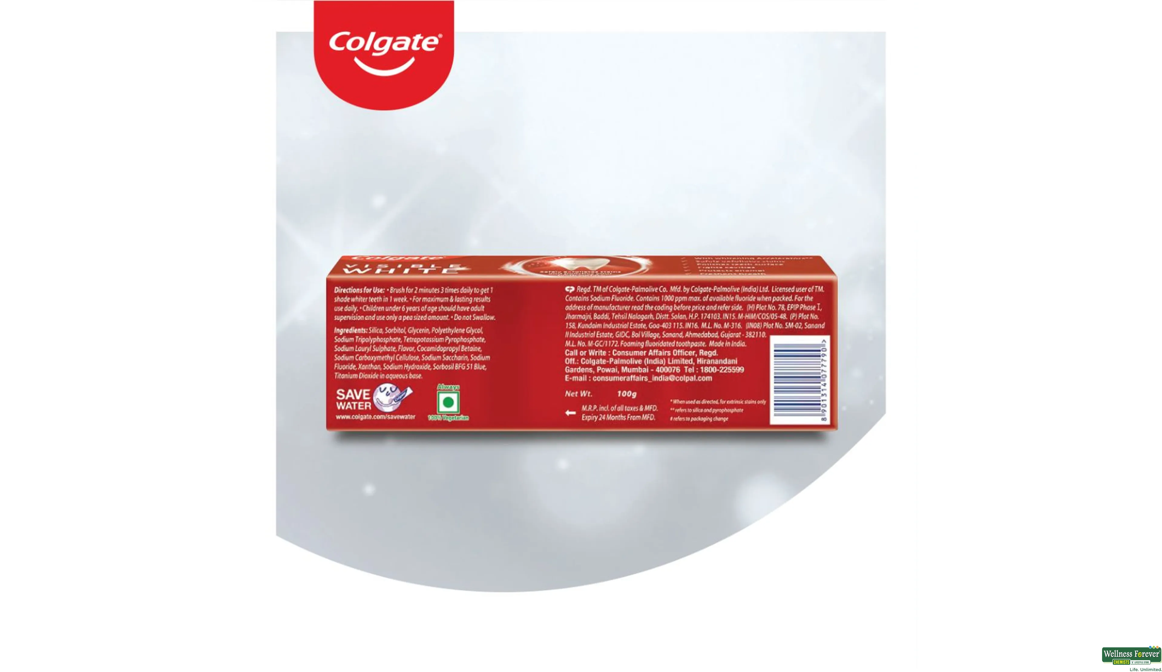 COLG T/PASTE VISIBILE WHITE 100GM- 2, 100GM, 