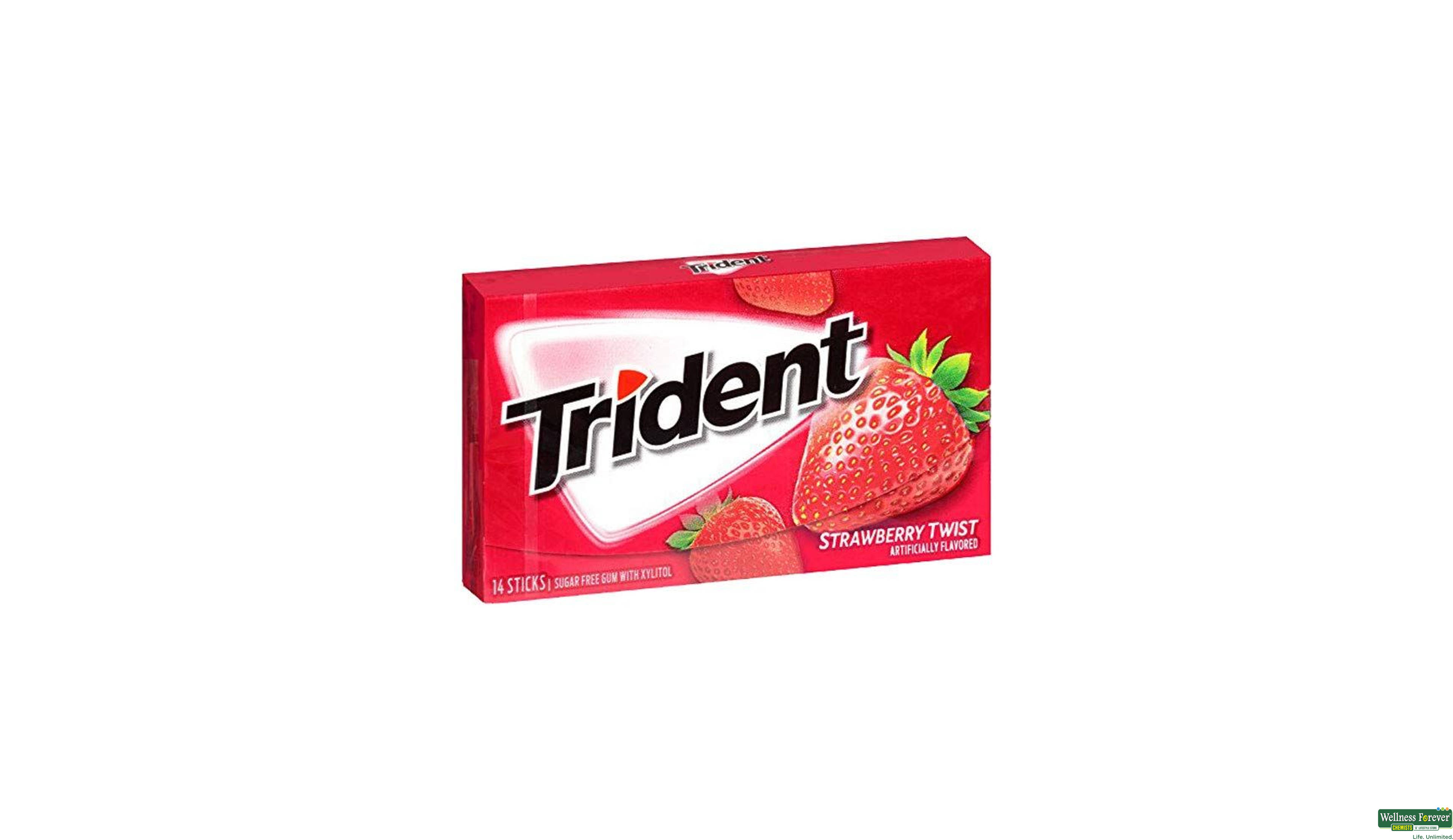 TRIDENT CHEW GUM S/F STRAWBERRY 14PC- 1, 14PC, null