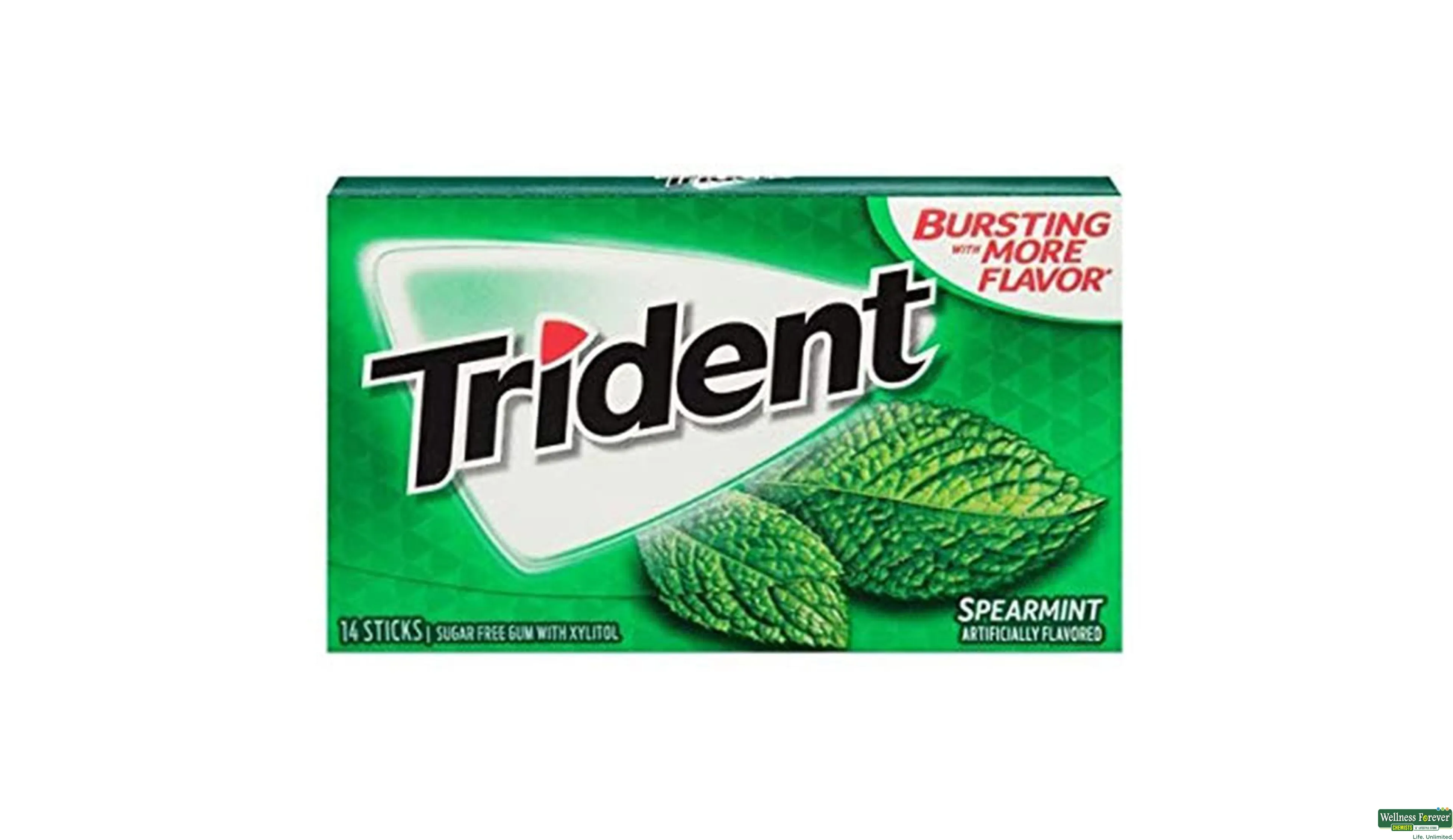 TRIDENT CHEW GUM S/F SPEARMINT 14PC- 1, 14PC, null