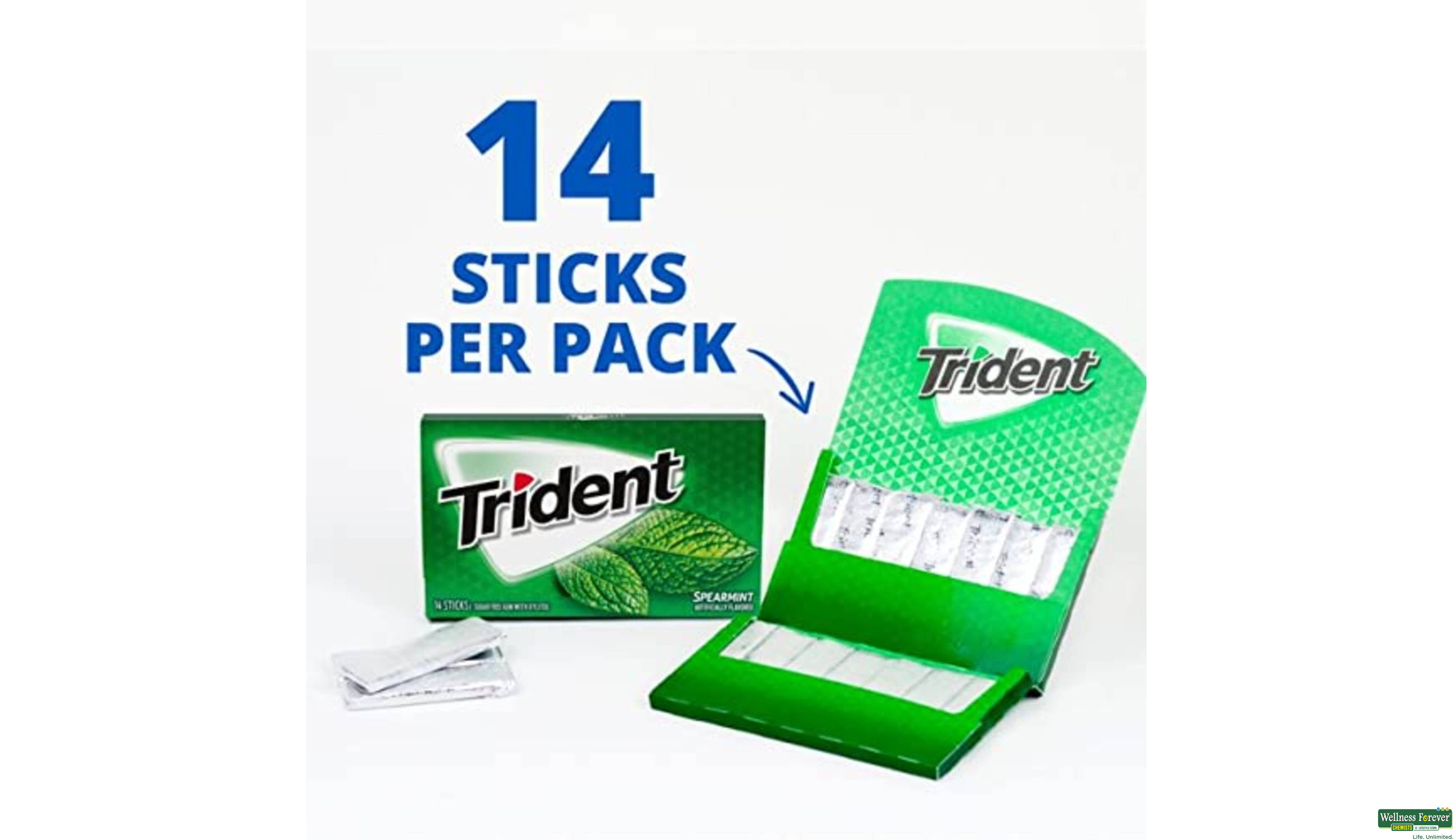 TRIDENT CHEW GUM S/F SPEARMINT 14PC- 7, 14PC, null