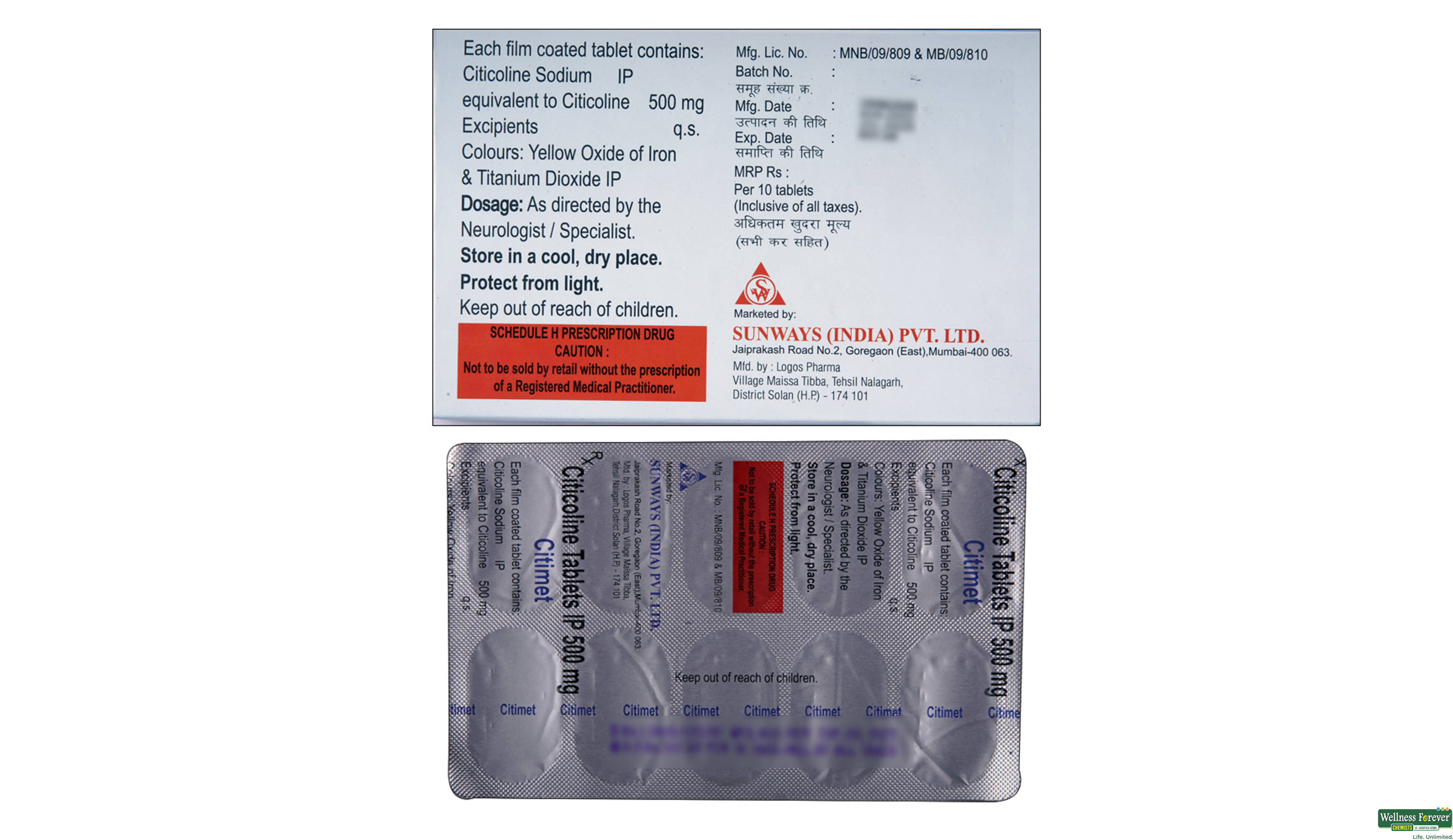 CITIMET 500MG 10TAB- 2, 10TAB, 