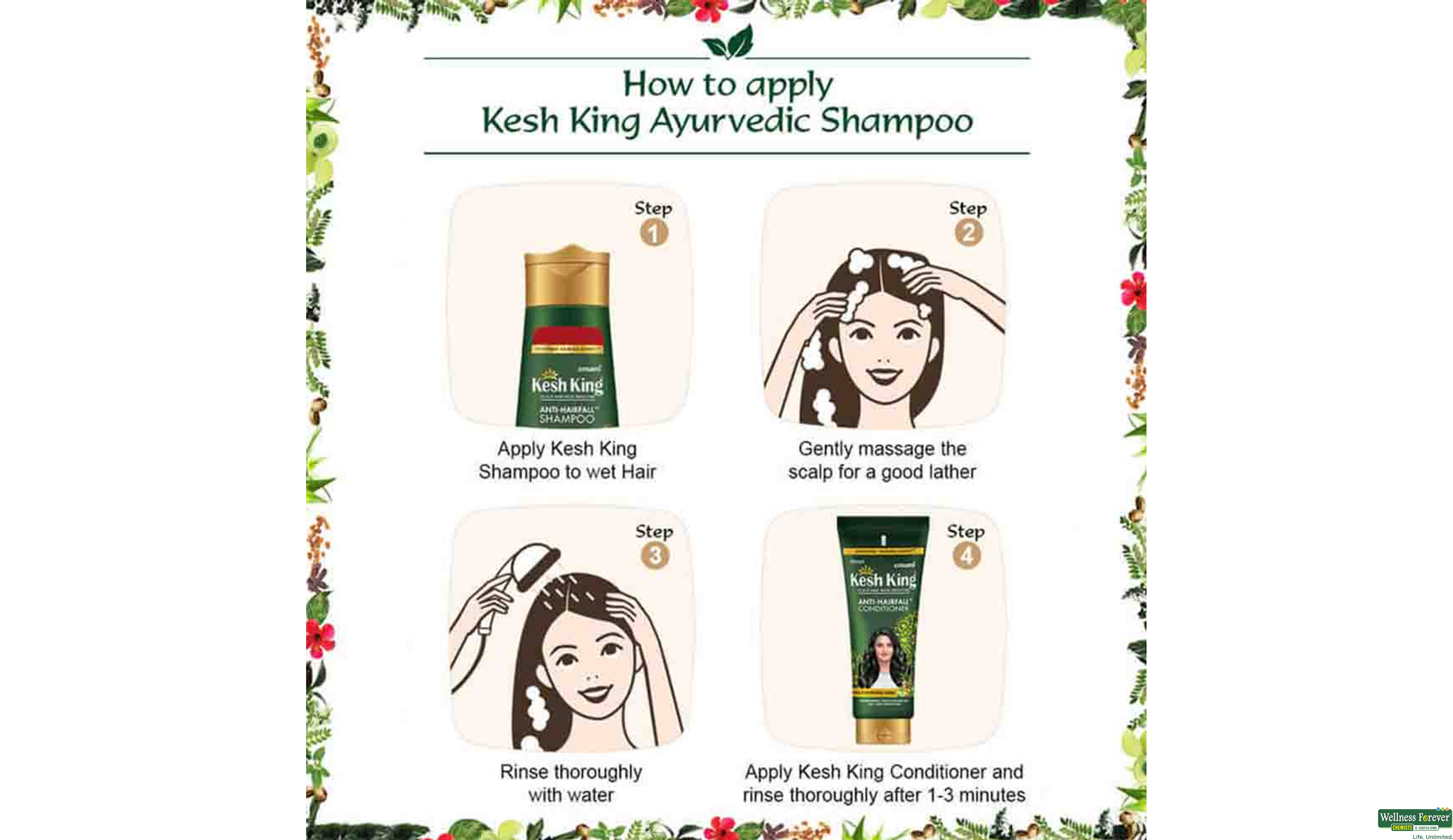 KESH KING SHMP ANTI/HAIR FALL 300ML- 5, 300ML, 