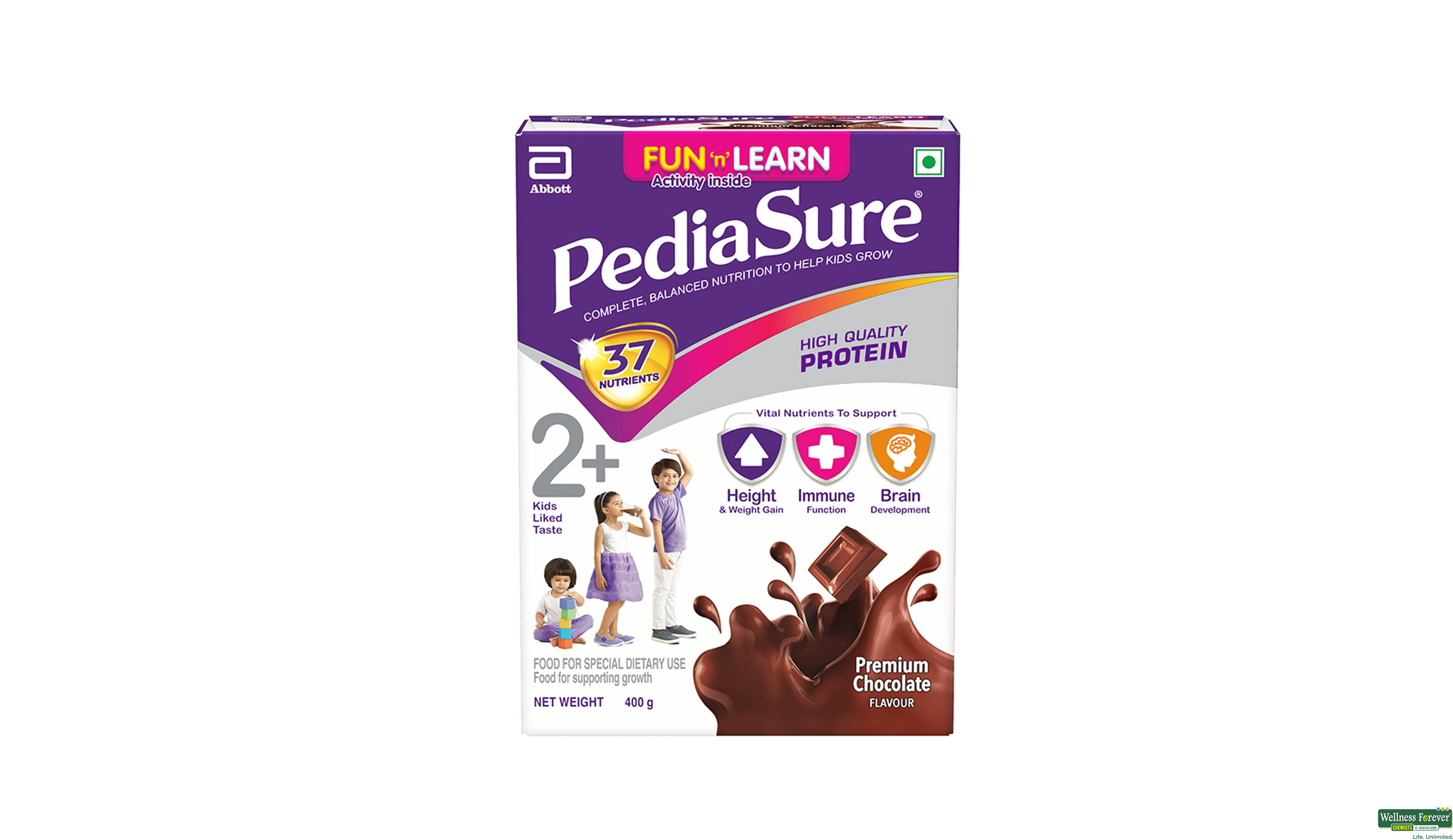 PEDIASURE PREM CHOCOLATE PWDR REF 400GM- 1, 400GM, 