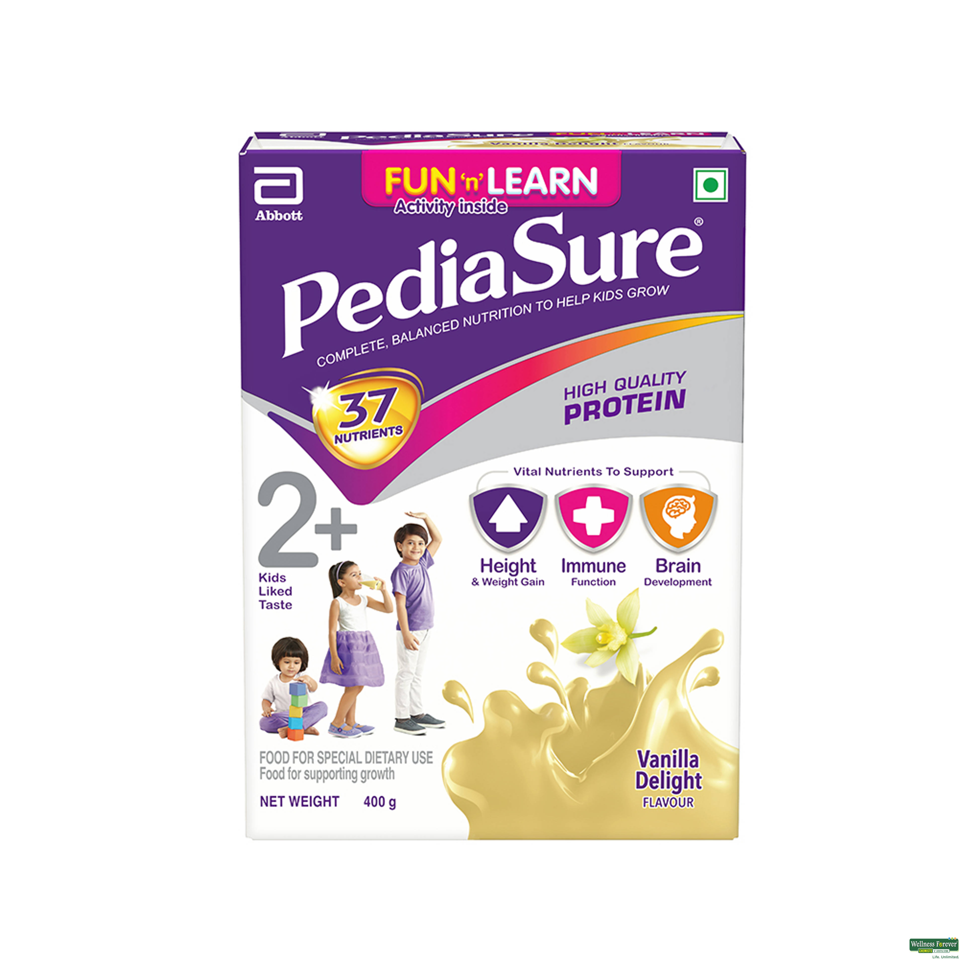 Pediasure Health And Nutrition Drink, Vanilla Delight, 400 g, Refill Pack-image