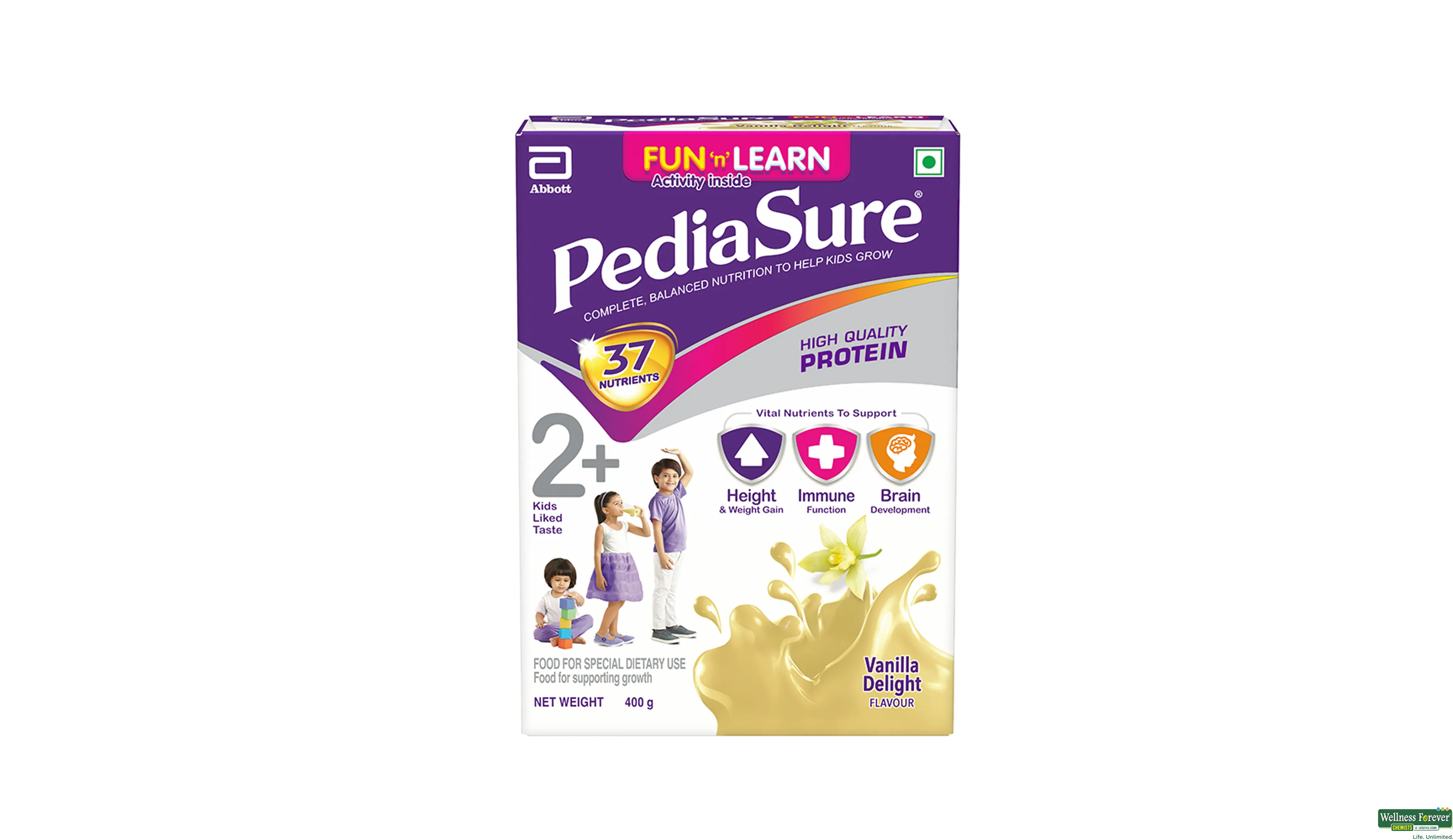 PEDIASURE VANILA DELIGHT PWDR REF 400GM- 1, 400GM, 