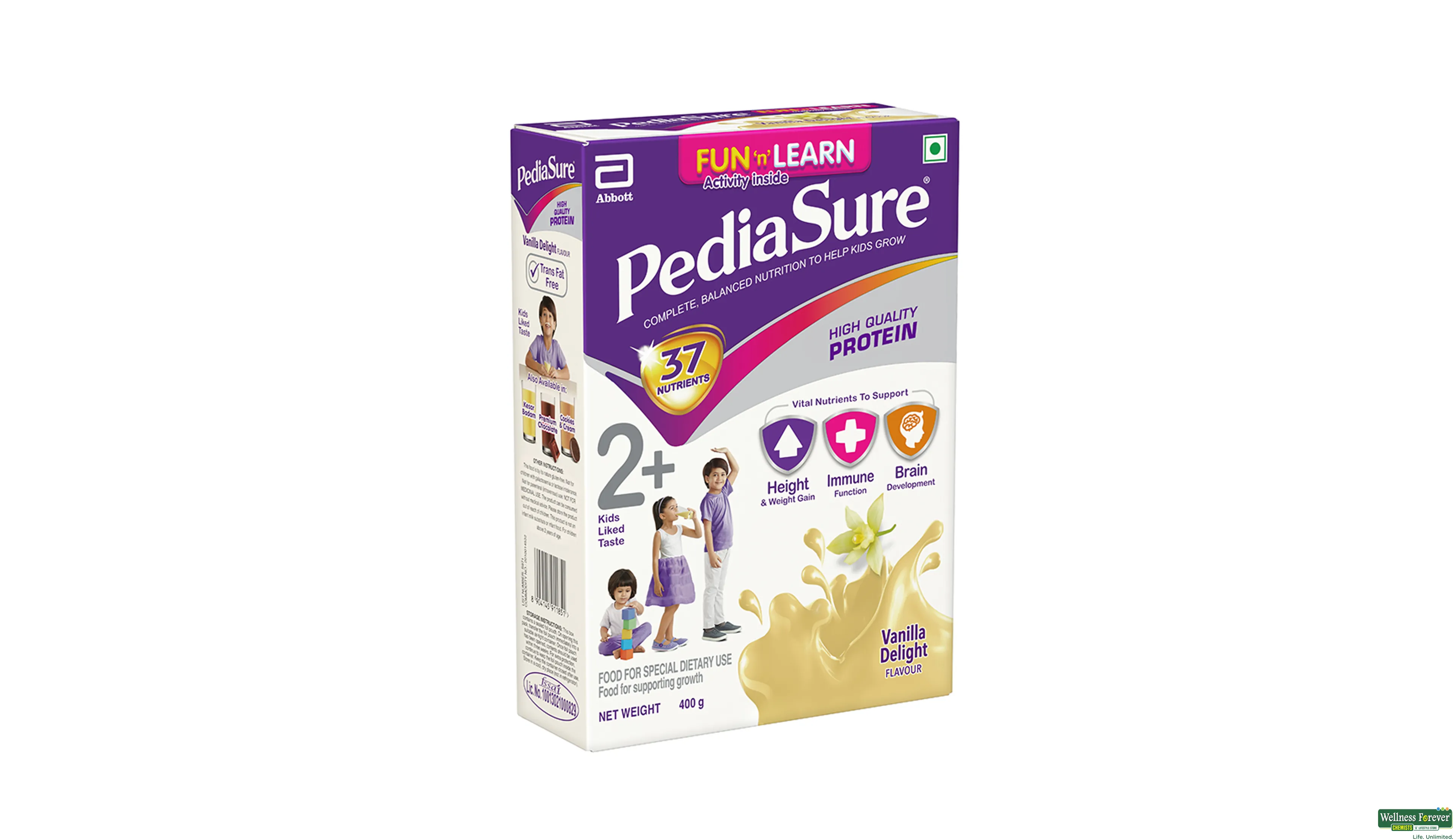 PEDIASURE VANILA DELIGHT PWDR REF 400GM- 2, 400GM, 